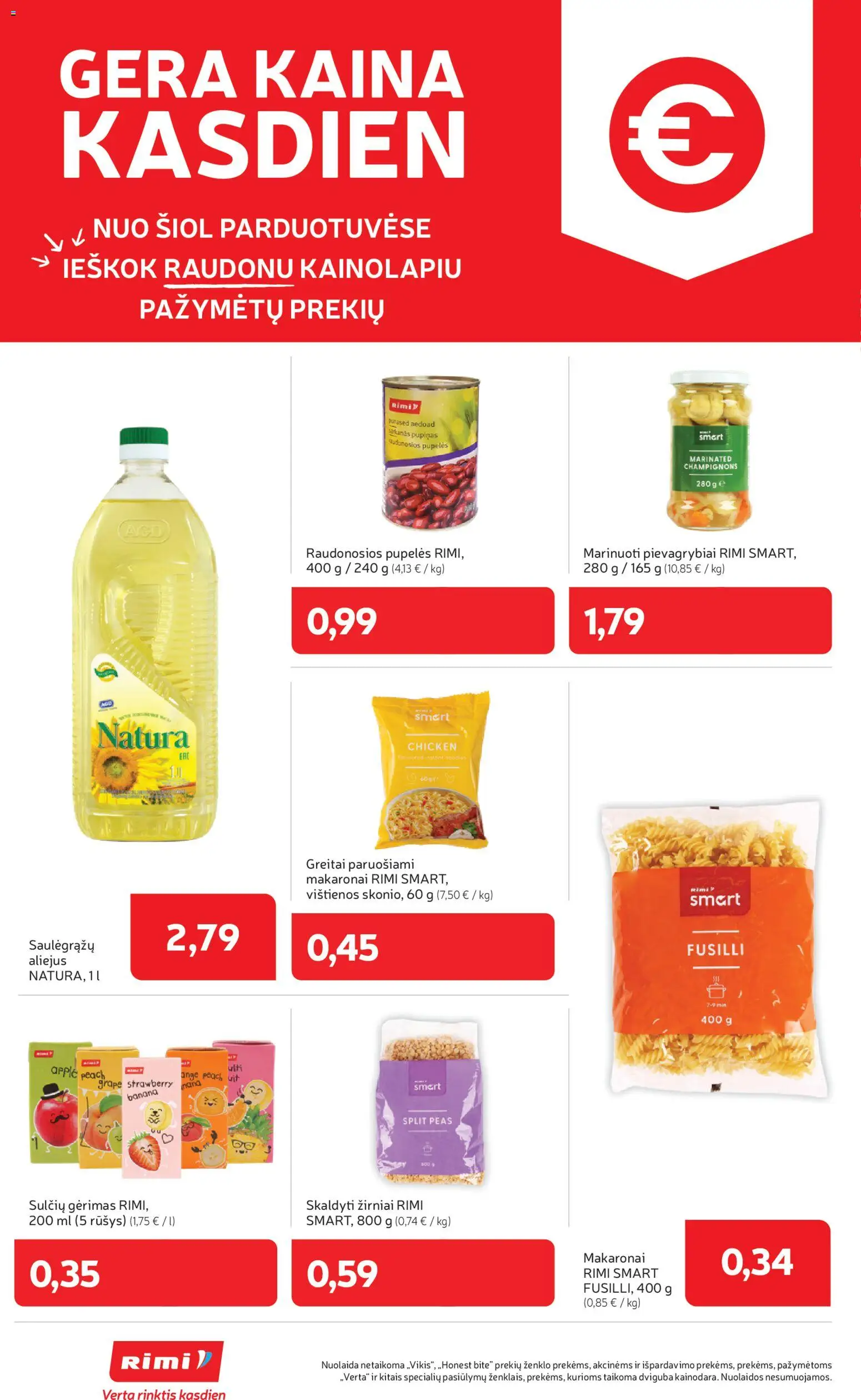 Rimi akcijos nuo 2026.10.06 | Puslapis: 14 | Prekių: Pievagrybiai, Vištienos, Aliejus, Greitai paruošiami makaronai
