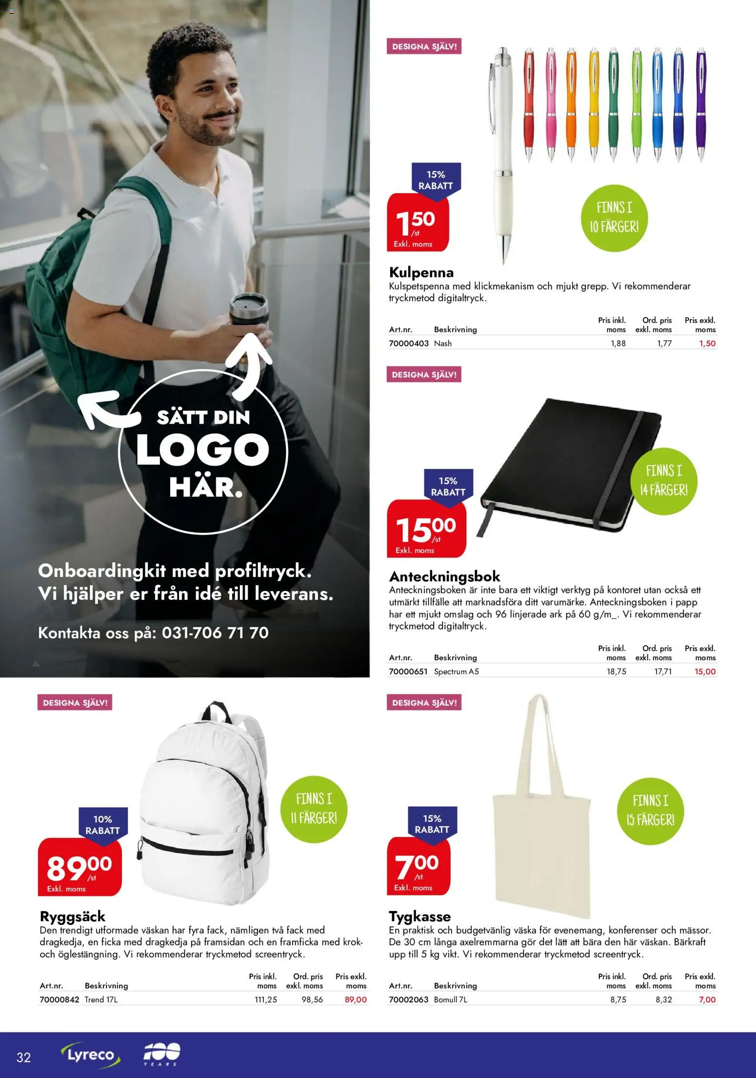 Lyreco reklamblad aktuell från 01/10/2026 | Sida: 32 | Produkter: Verktyg, Ryggsäck, Anteckningsbok, Väska