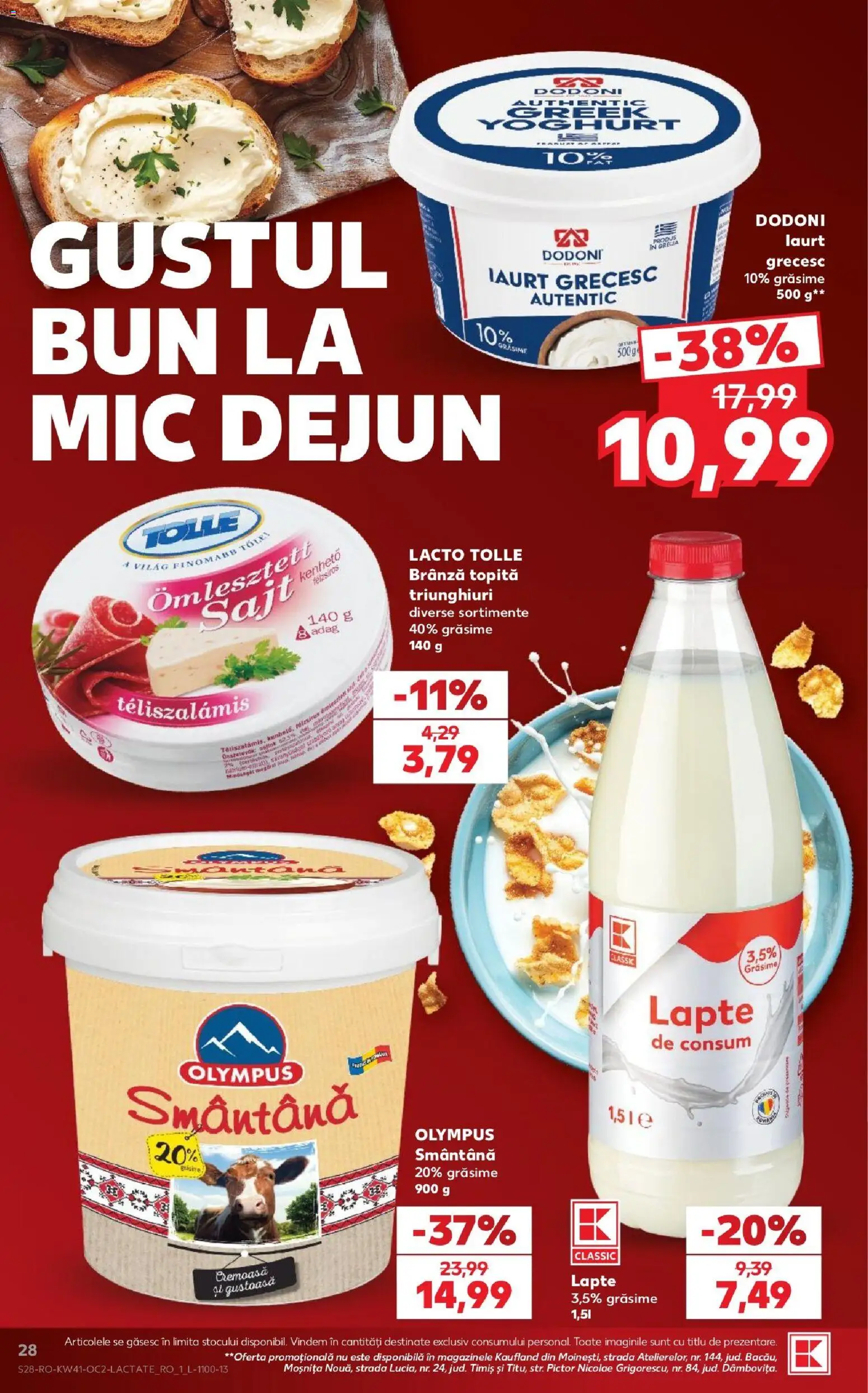 Noul catalog Kaufland – valabil de la 07.10.2026 | Pagină: 28 | Produse: Lapte, Brânză, Iaurt, Smântână