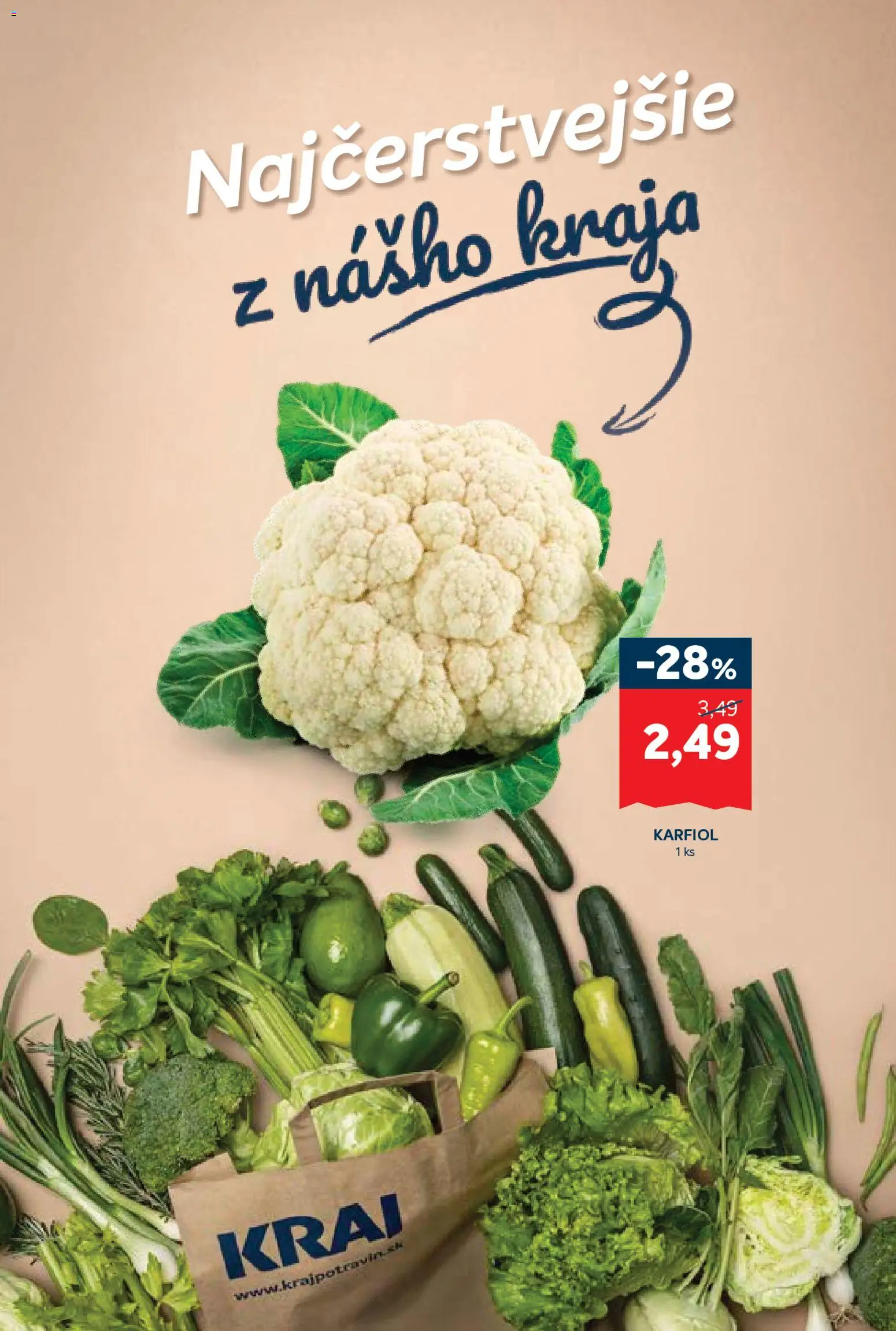 Nové Kraj akcie – leták je platný od 21.05.2026 | Strana: 3 | Produkty: Karfiol
