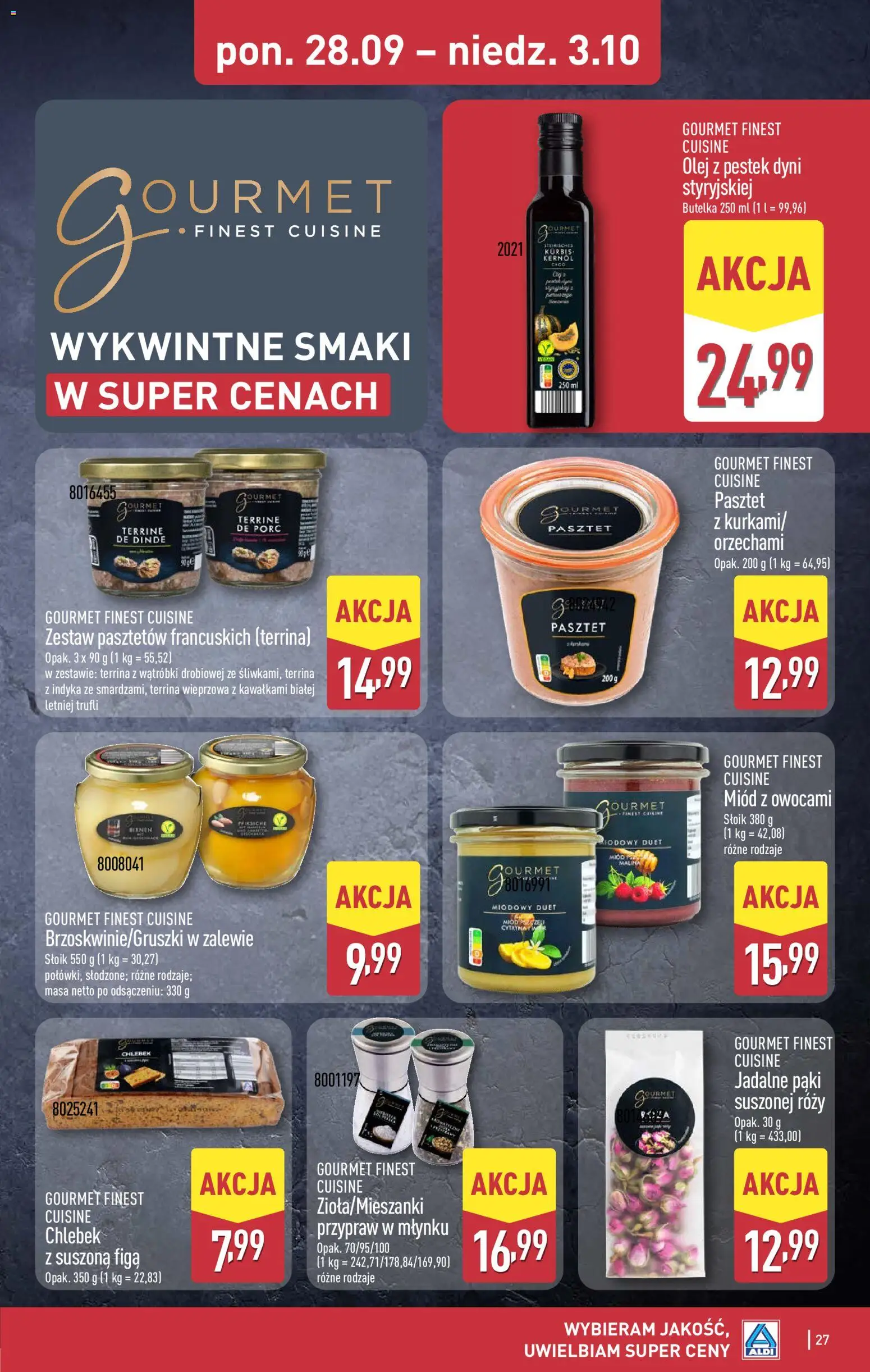 Aldi Polsko leták od 28.09.2026 | Strana: 27 | Produkty: Gourmet, Olej, Finest