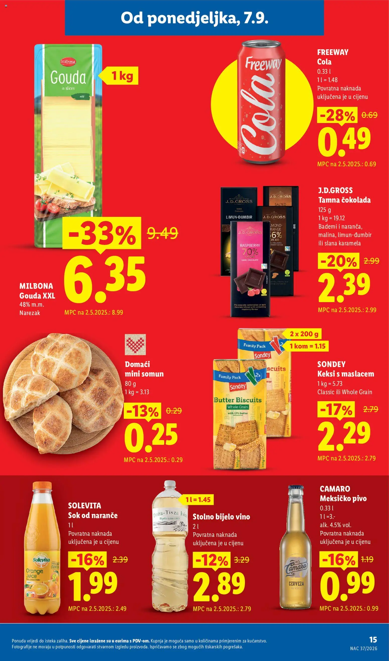 Lidl katalog | vrijedi od 12.10.2026 | Stranica: 15 | Proizvodi: Keksi, Vino, Narezak, Sok od naranče