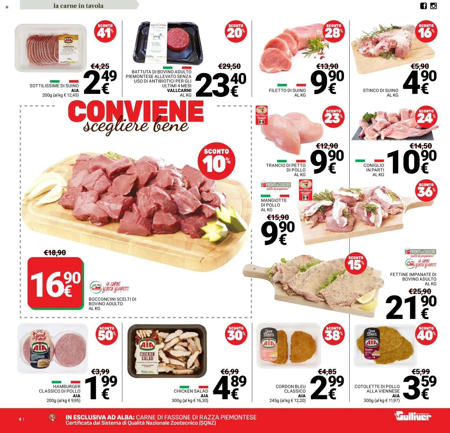 Volantino Gulliver del 07/09/2026 | Pagina: 4 | Prodotti: Filetto, Suino, Carne, Cotolette di pollo