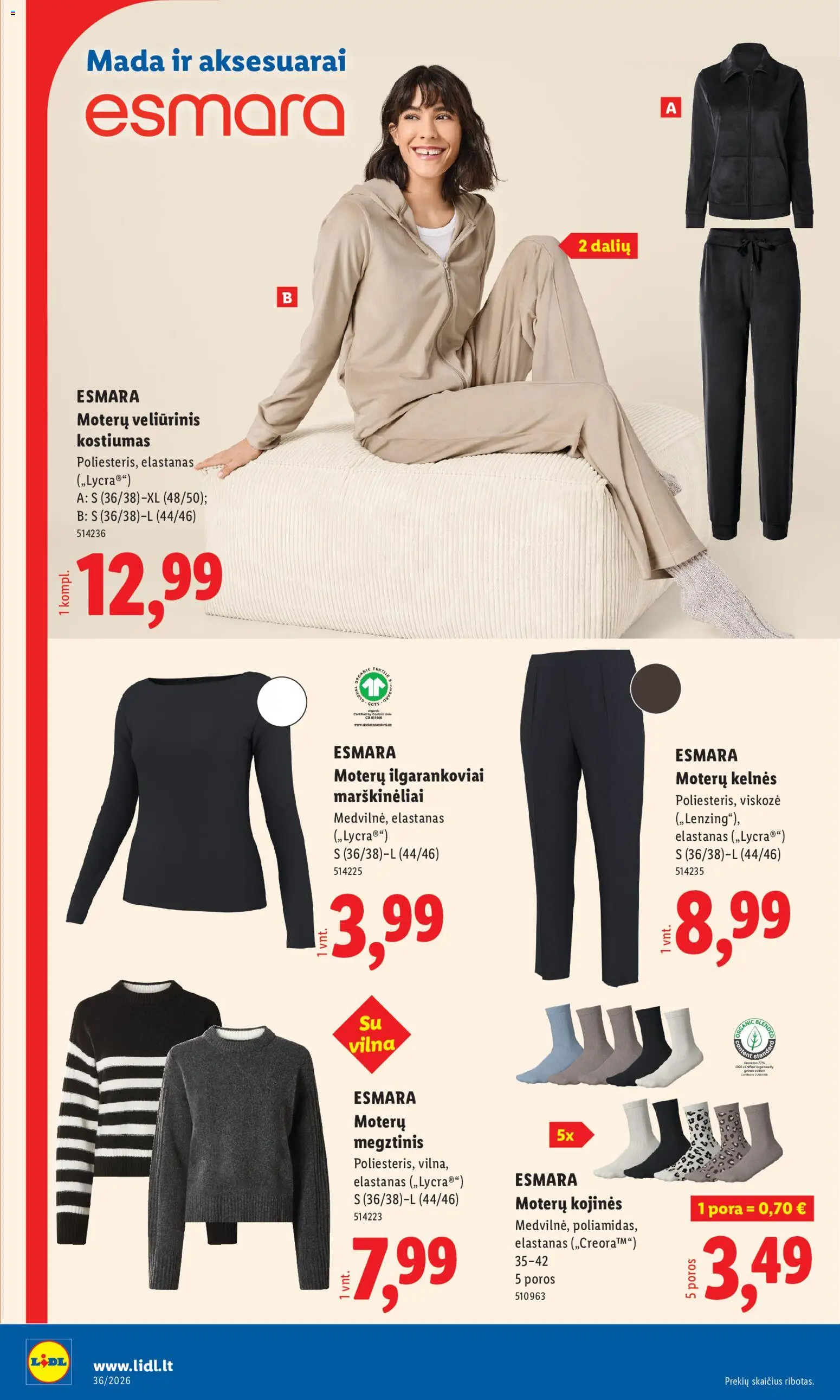 LIDL akcijos nuo 2026.08.31 | Puslapis: 18 | Prekių: Megztinis, Kelnes, Kojinės, Kostiumas