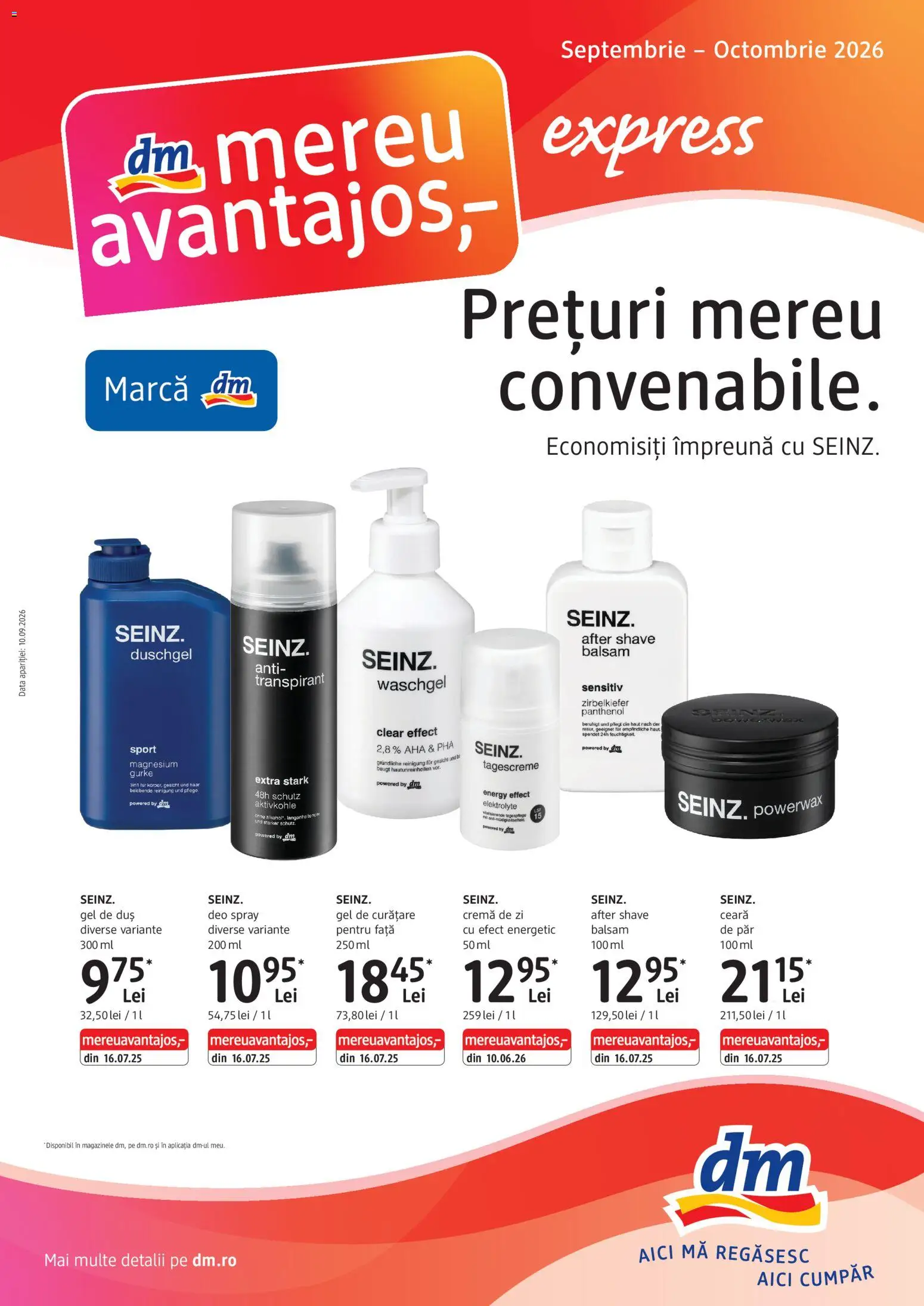 Noul catalog DM drogeriemarkt – valabil de la 10.09.2026 | Pagină: 1 | Produse: Cremă de zi, Gel de curățare, Duș, Clear