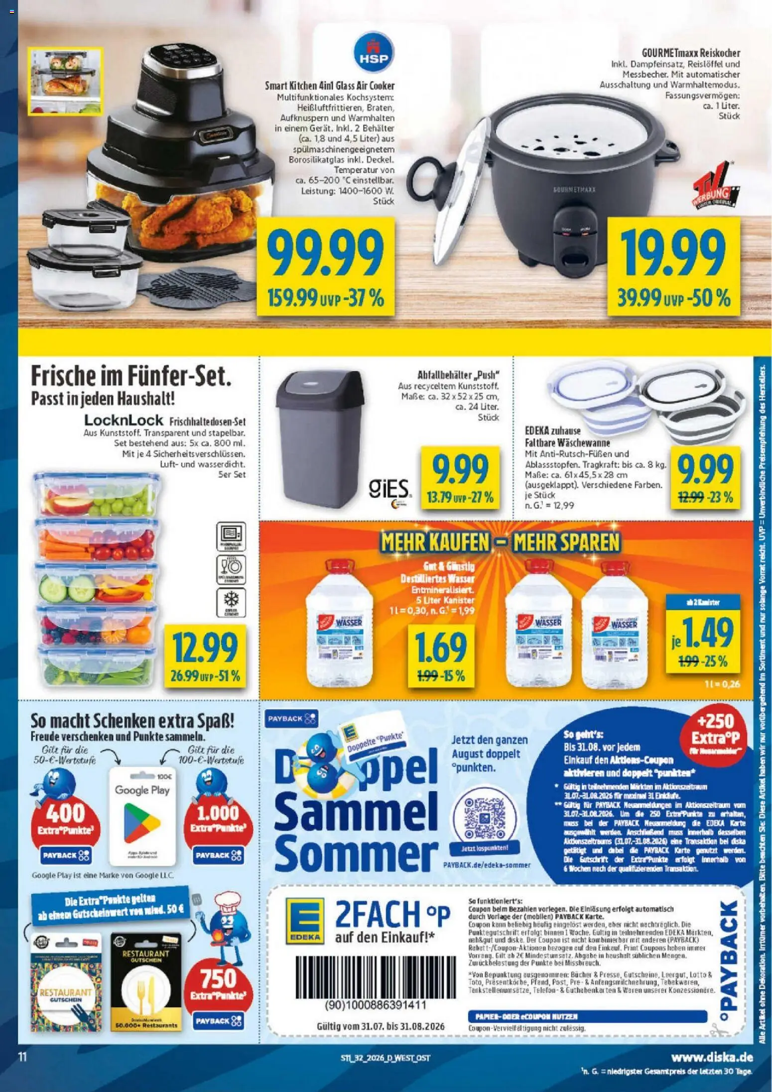 Diska Prospekt – gültig ab 03.08.2026 | Seite: 11 | Produkte: Wasser, Telefon