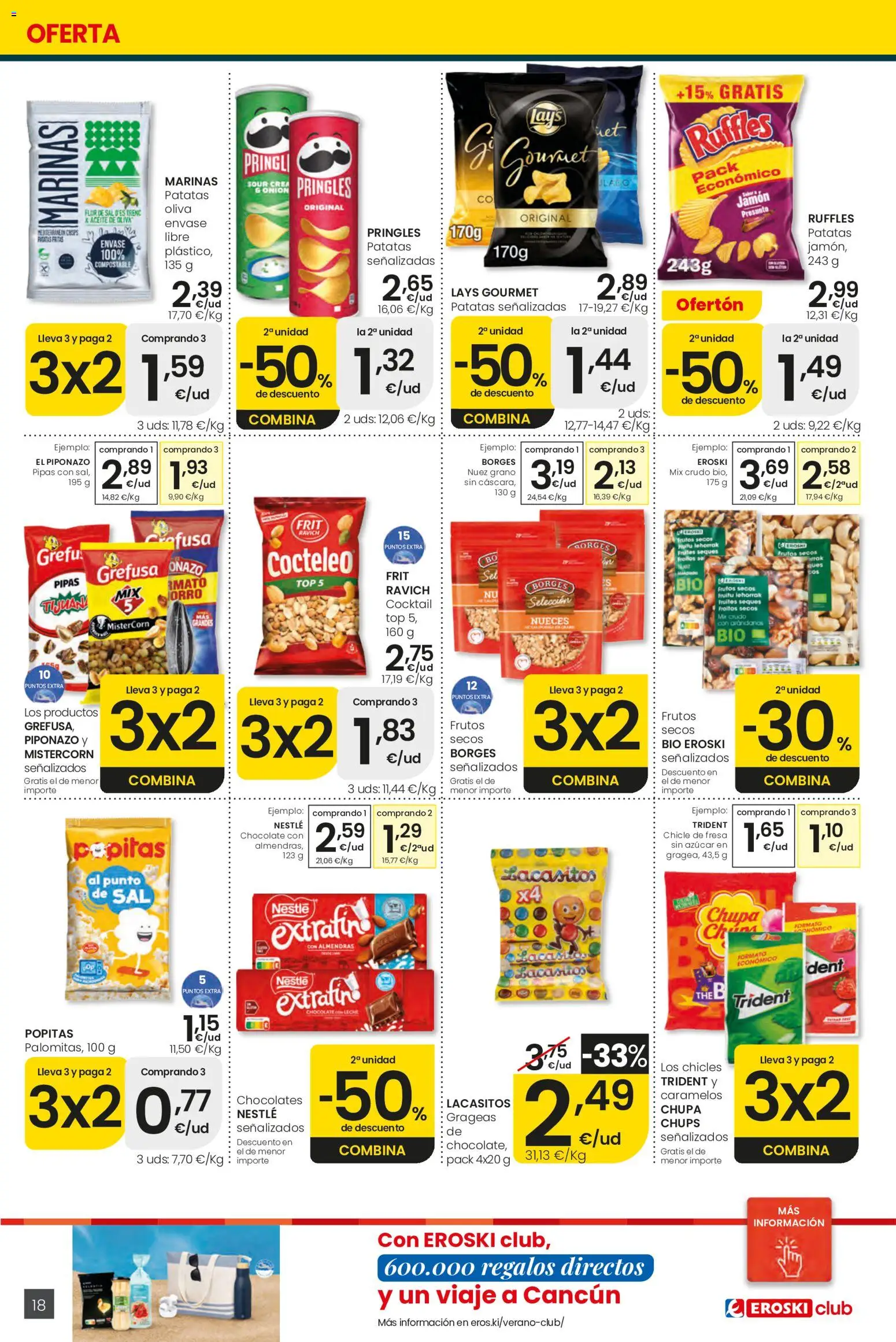 Eroski Ofertones de verano Center │ válido desde el 11.06.2026 | Página: 18 | Productos: Aceite, Chocolate, Jamón, Frutos secos
