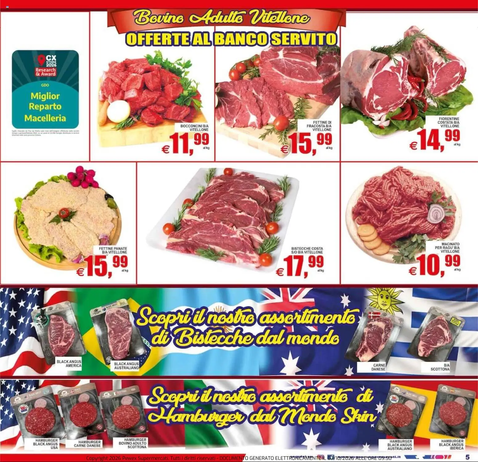 Volantino Pewex del 02/10/2026 | Pagina: 5 | Prodotti: Bovino, Carne, Hamburger, Macinato