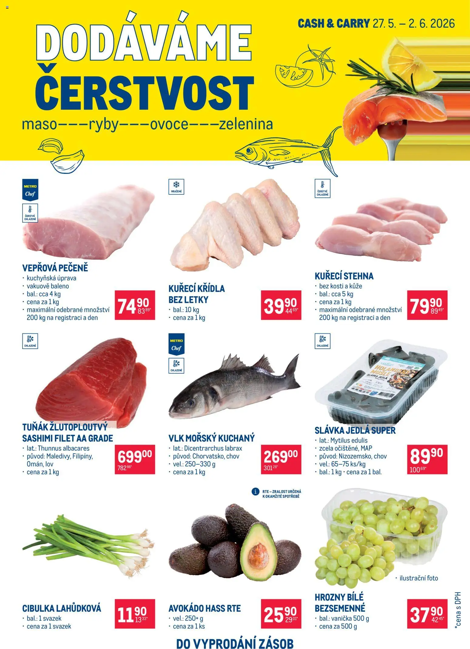 Makro leták - Ultra fresh nabídka od 27.05.2026 | Strana: 2 | Produkty: Tuňák, Ryby, Kuřecí Křídla, Filet