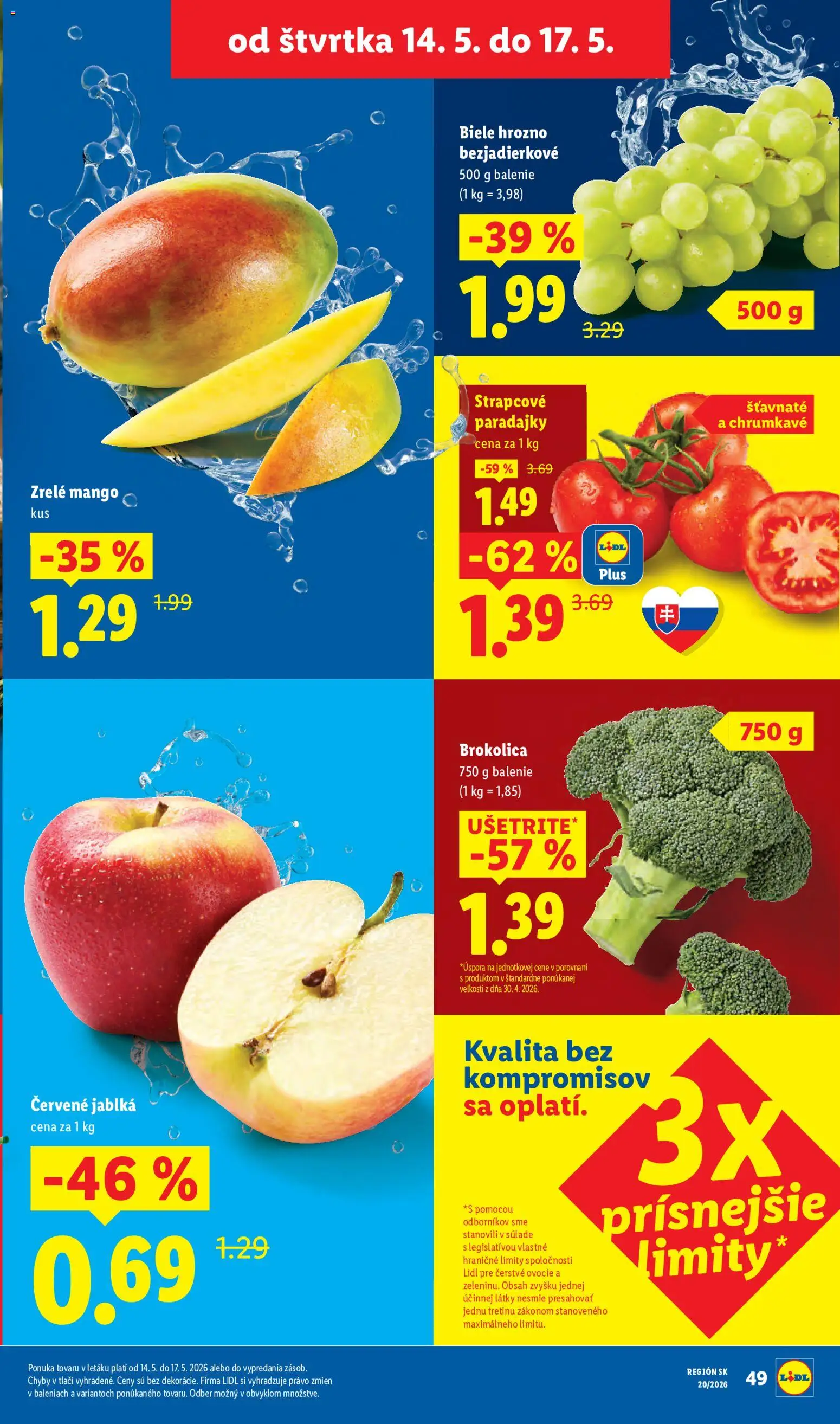 Nové Lidl akcie – leták je platný od 11.05.2026 | Strana: 53 | Produkty: Jablká, Brokolica, Mango, Hrozno