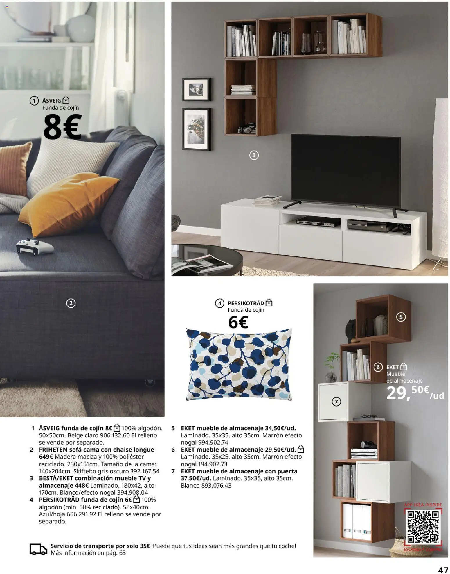 IKEA - Salones │ válido desde el 01/09/2026 | Página: 47 | Productos: Funda, Cama, Almacenaje, Sofá