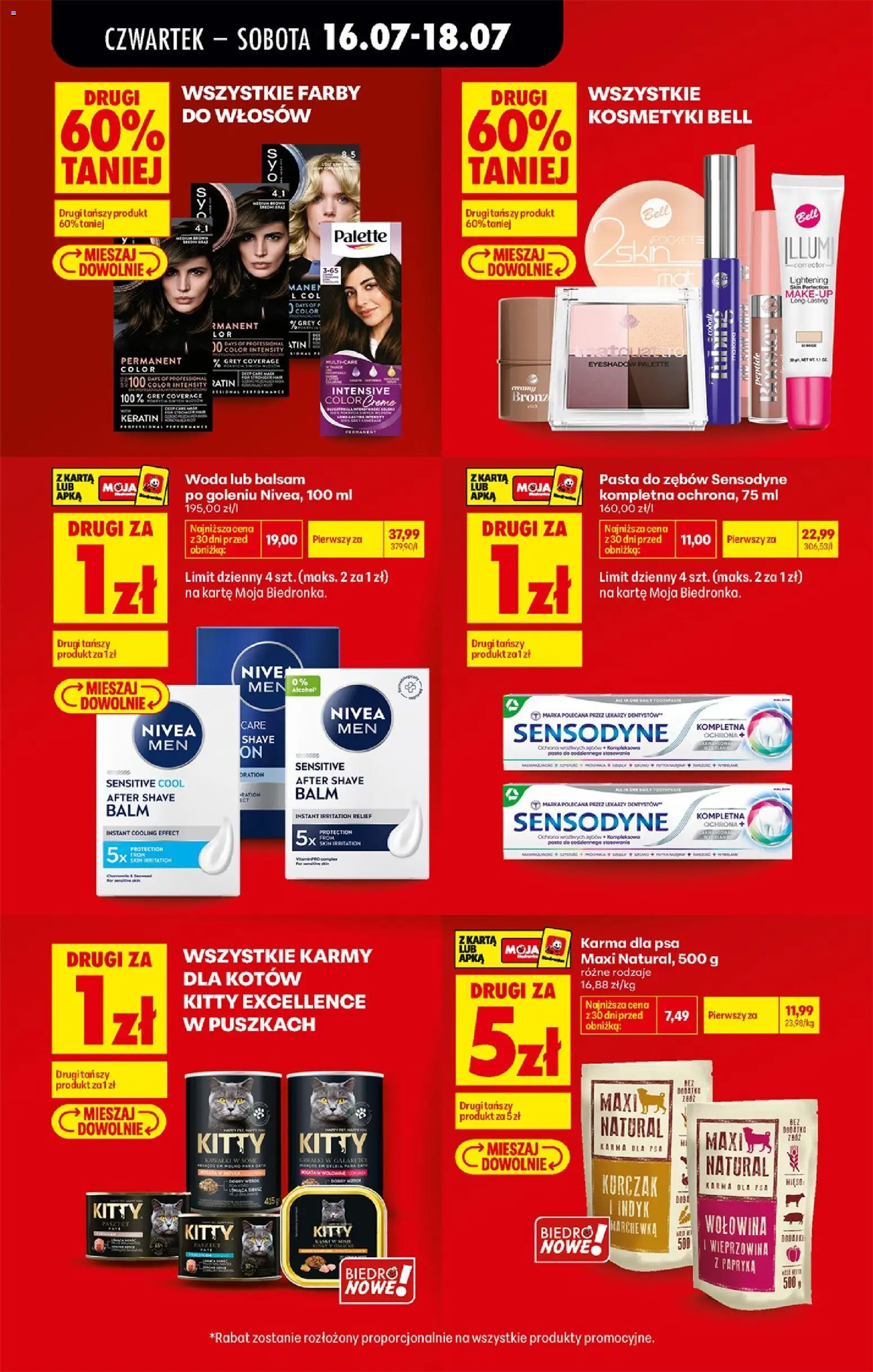 Biedronka gazetka od czwartku od 16.07.2026 | Strona: 14 | Produkty: Kosmetyki, Wołowina, Balsam po goleniu, Woda