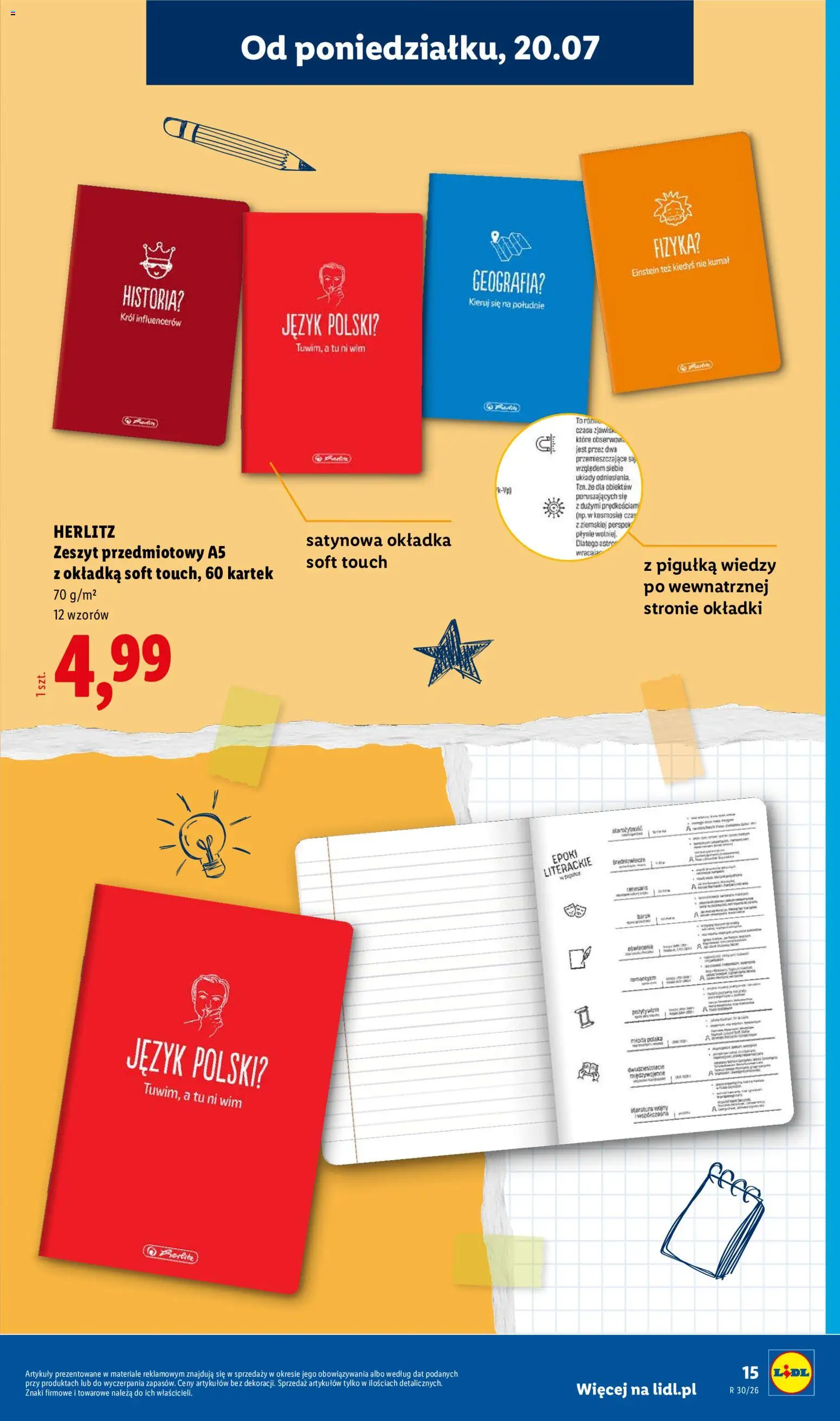 Lidl Katalog od 20.07.2026 | Strona: 15 | Produkty: Notebook, Zeszyt