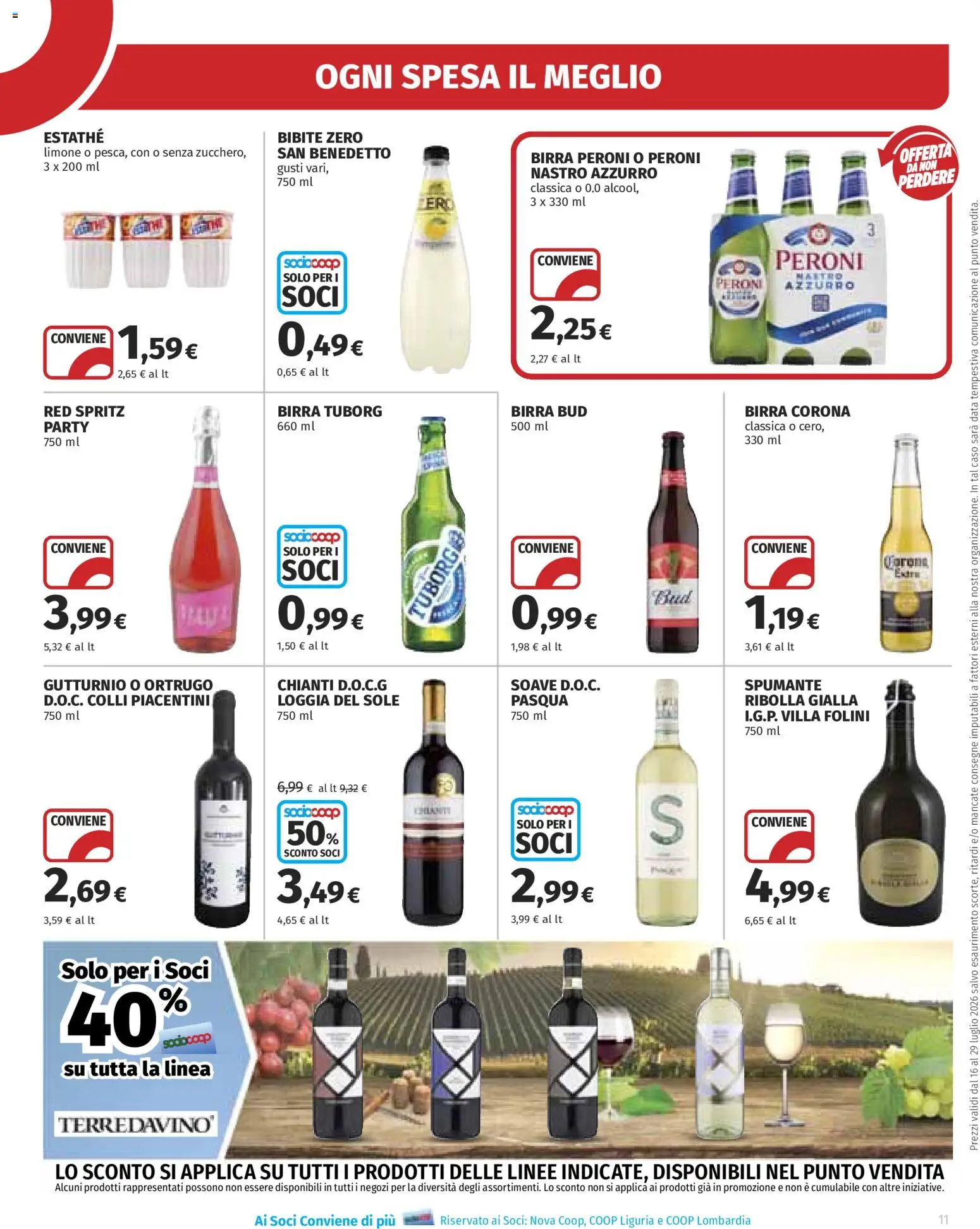 Volantino Ipercoop del 16/07/2026 | Pagina: 11 | Prodotti: Birra, Limone, Data, Bibite