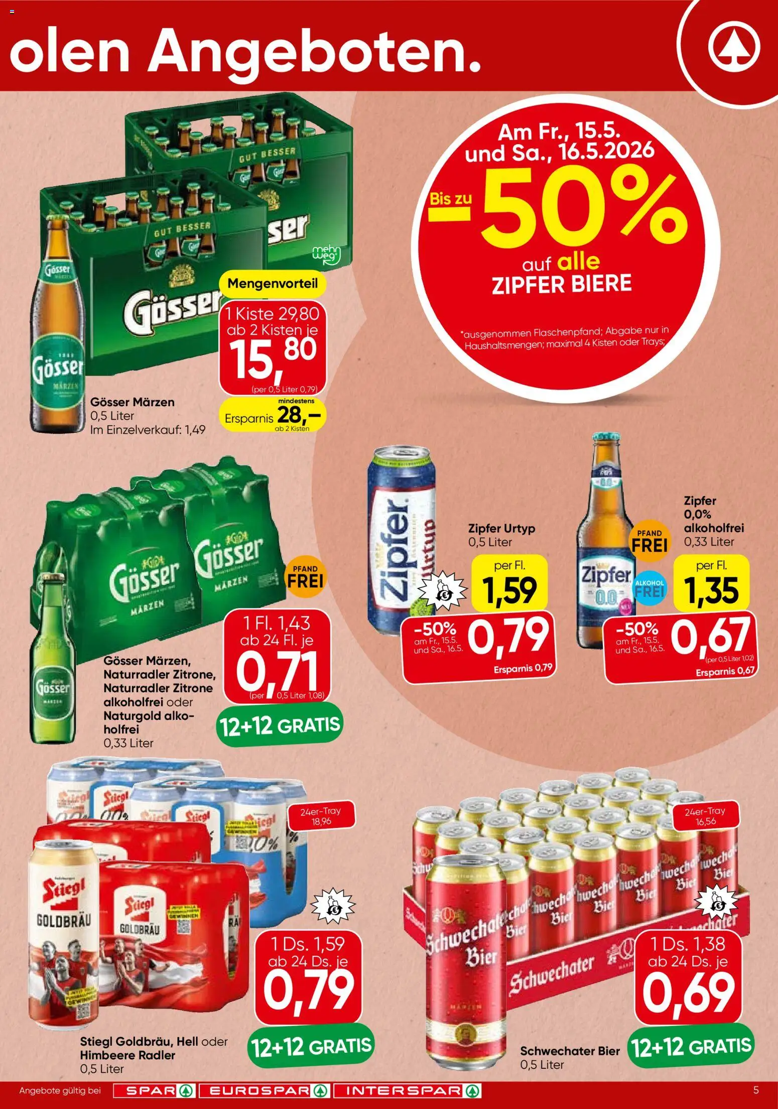 Spar Flugblatt - Tirol gültig ab 13.05.2026 | Seite: 5 | Produkte: Zitrone, Himbeere, Bier