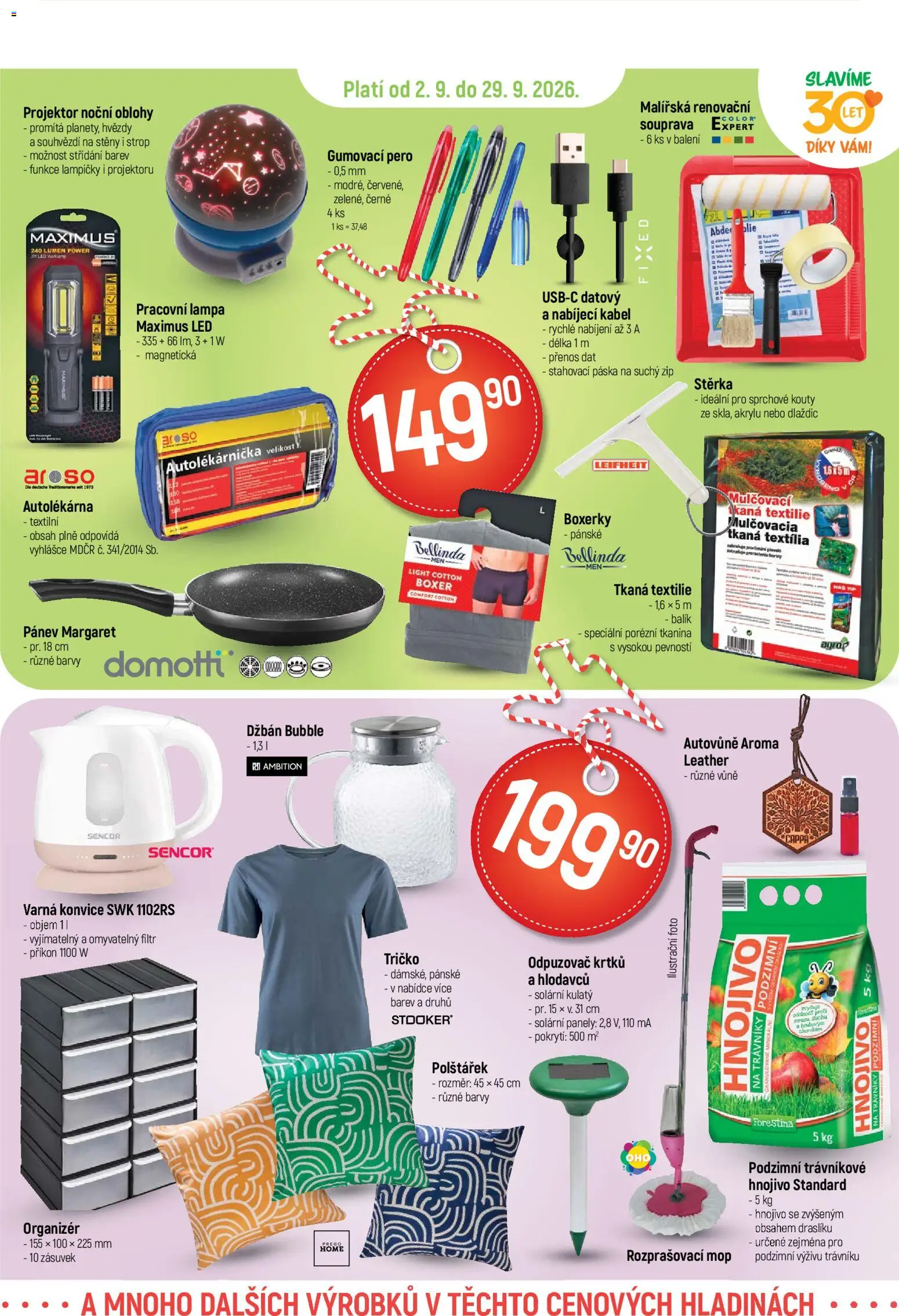 Globus leták od 02.09.2026 | Strana: 19 | Produkty: Boxerky, Kabel, Mop, LED