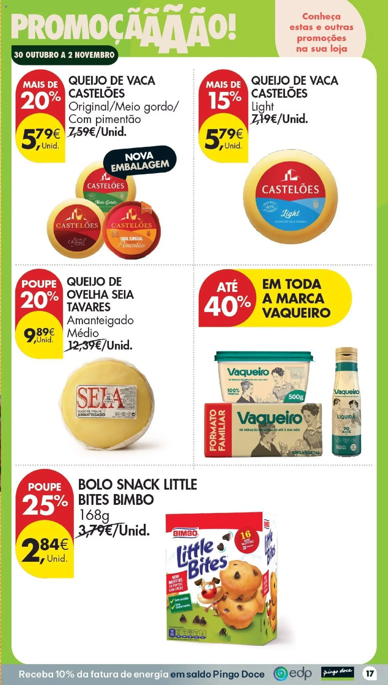 Pingo Doce folheto Poupe Esta Semana Açores │ válido de 30/10/2026 | Página: 17 | Produtos: Bolo, Pimentão, Queijo de ovelha, Queijo