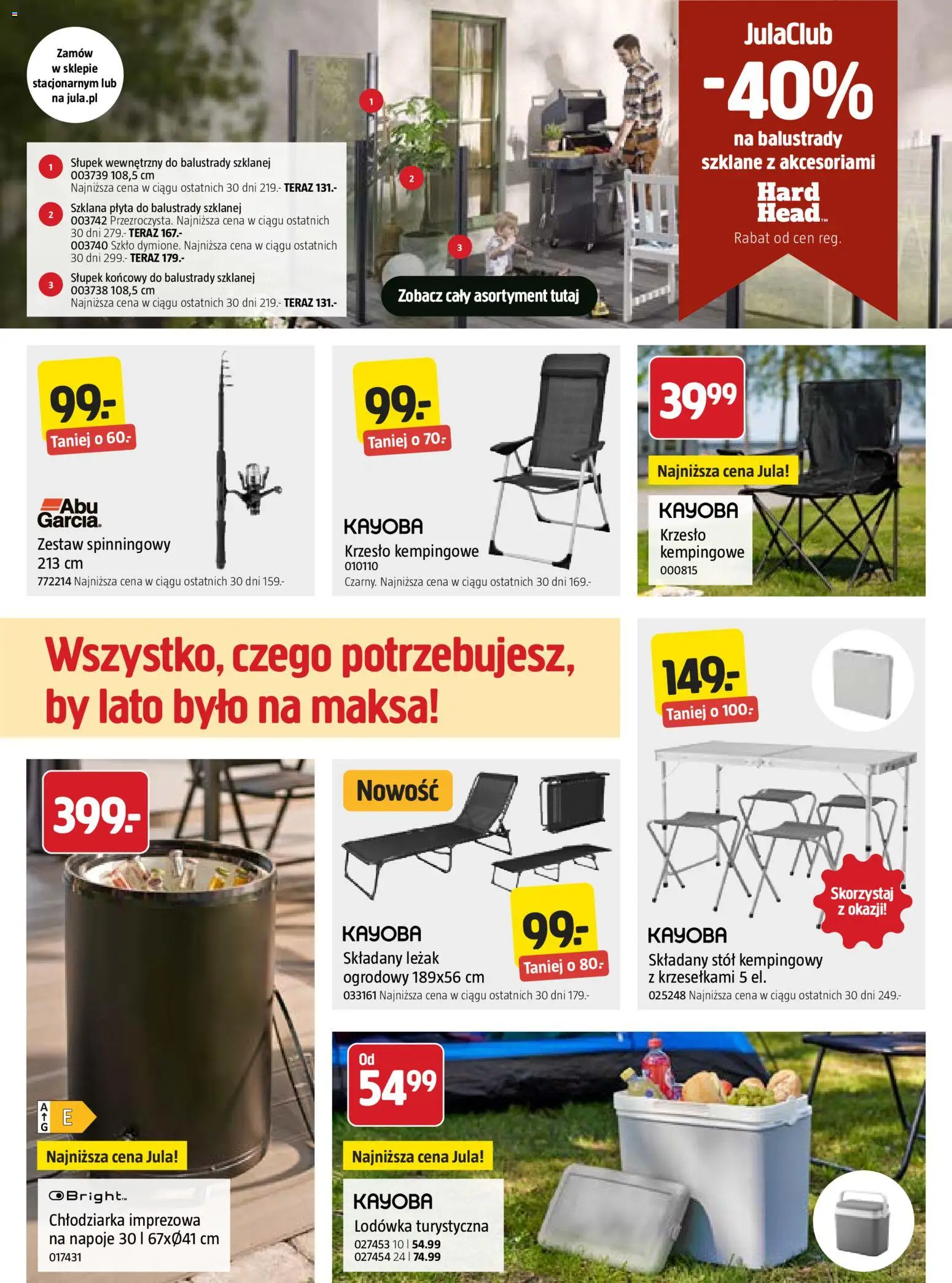 Jula gazetka od 09.07.2026 | Strona: 2 | Produkty: Lodówka, Leżak, Stół, Lodówka turystyczna