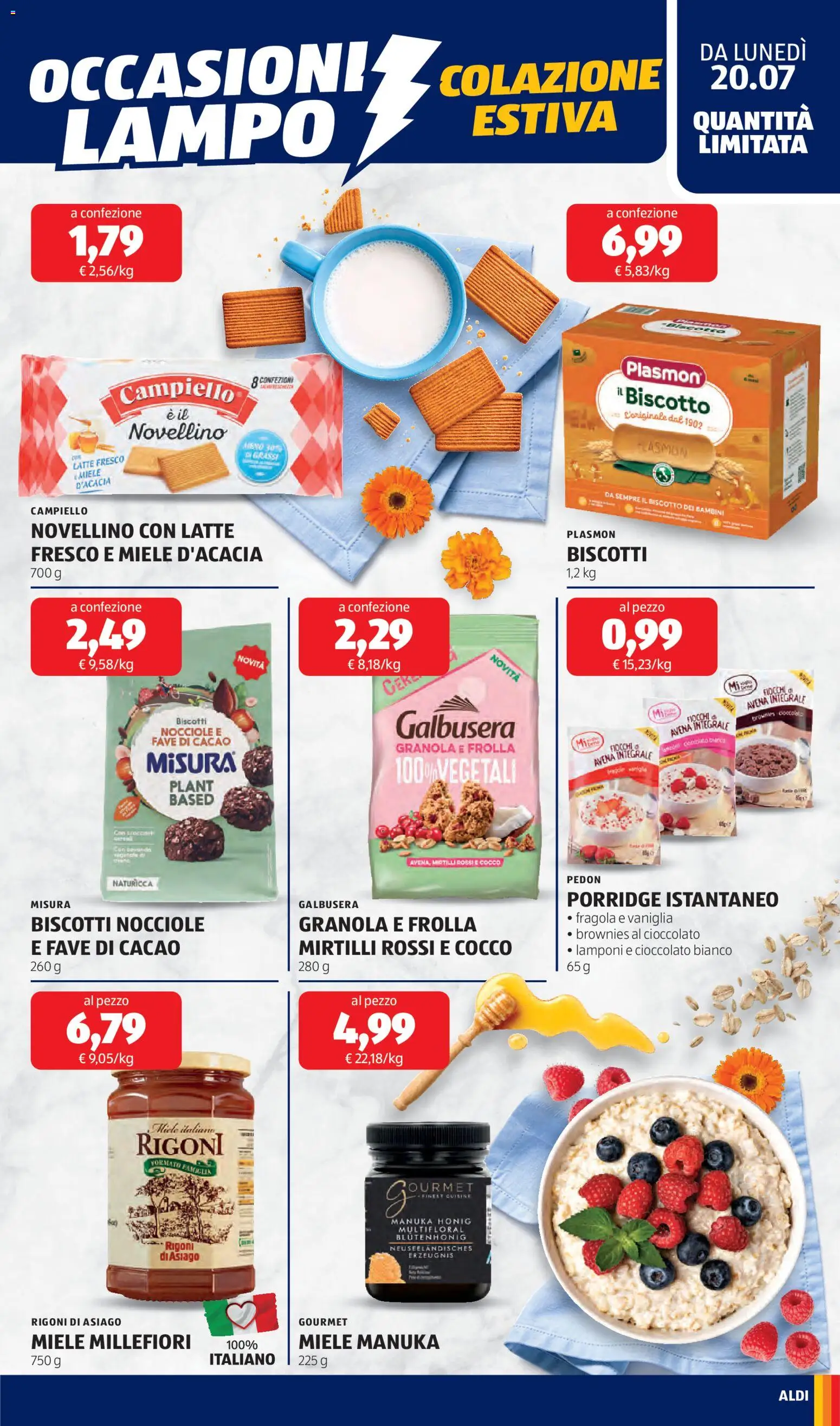 Volantino Aldi del 20/07/2026 | Pagina: 13 | Prodotti: Nocciole, Mirtilli, Cocco, Cacao