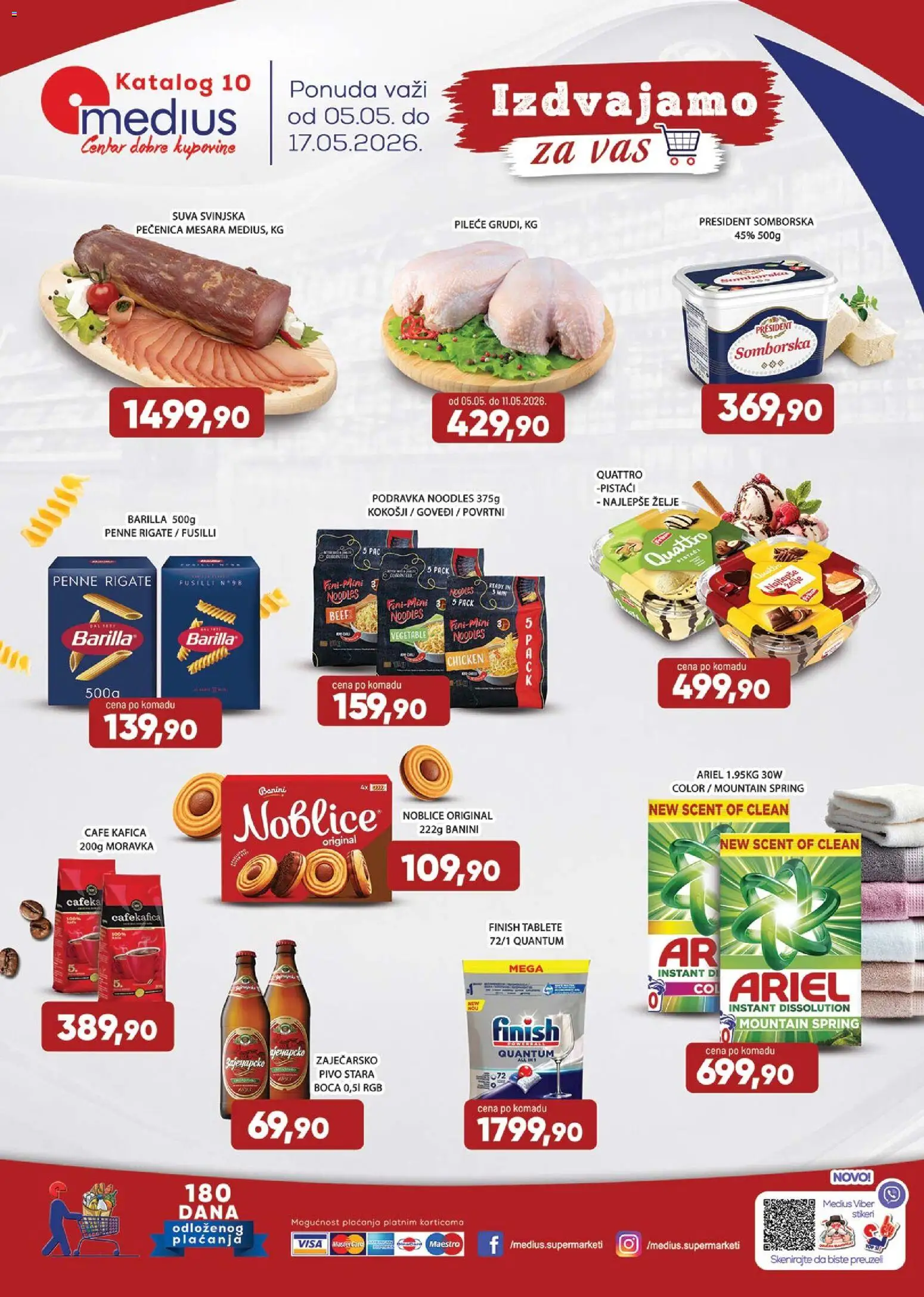 Medius katalog - važi od 05.05.2026 | Strana: 1 | Proizvode: Ariel, Finish, Podravka, Pivo