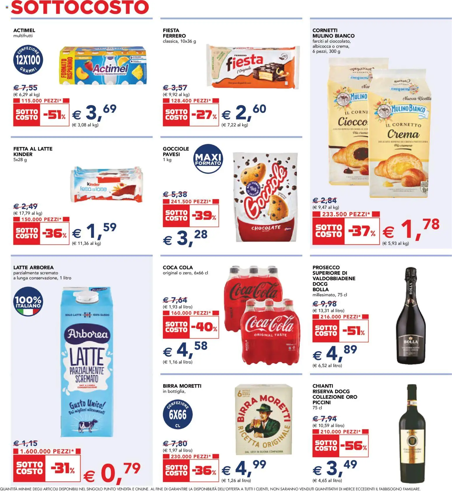 Volantino Esselunga S del 12.03.2026 | Pagina: 5 | Prodotti: Prosecco, Latte, Birra Moretti, Coca Cola