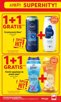 Pogląd oferty "POLOmarket gazetka" - ważna od 23.09.2026 | Strona: 9 | Produkty: Perełki zapachowe do prania, Prysznic, Żel pod prysznic