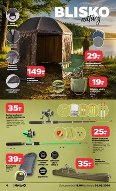 Pogląd oferty "Netto gazetka od czwartku NonFood" - ważna od 18.06.2026 | Strona: 4 | Produkty: Parasol, Torba, Powerbank, Krzesło