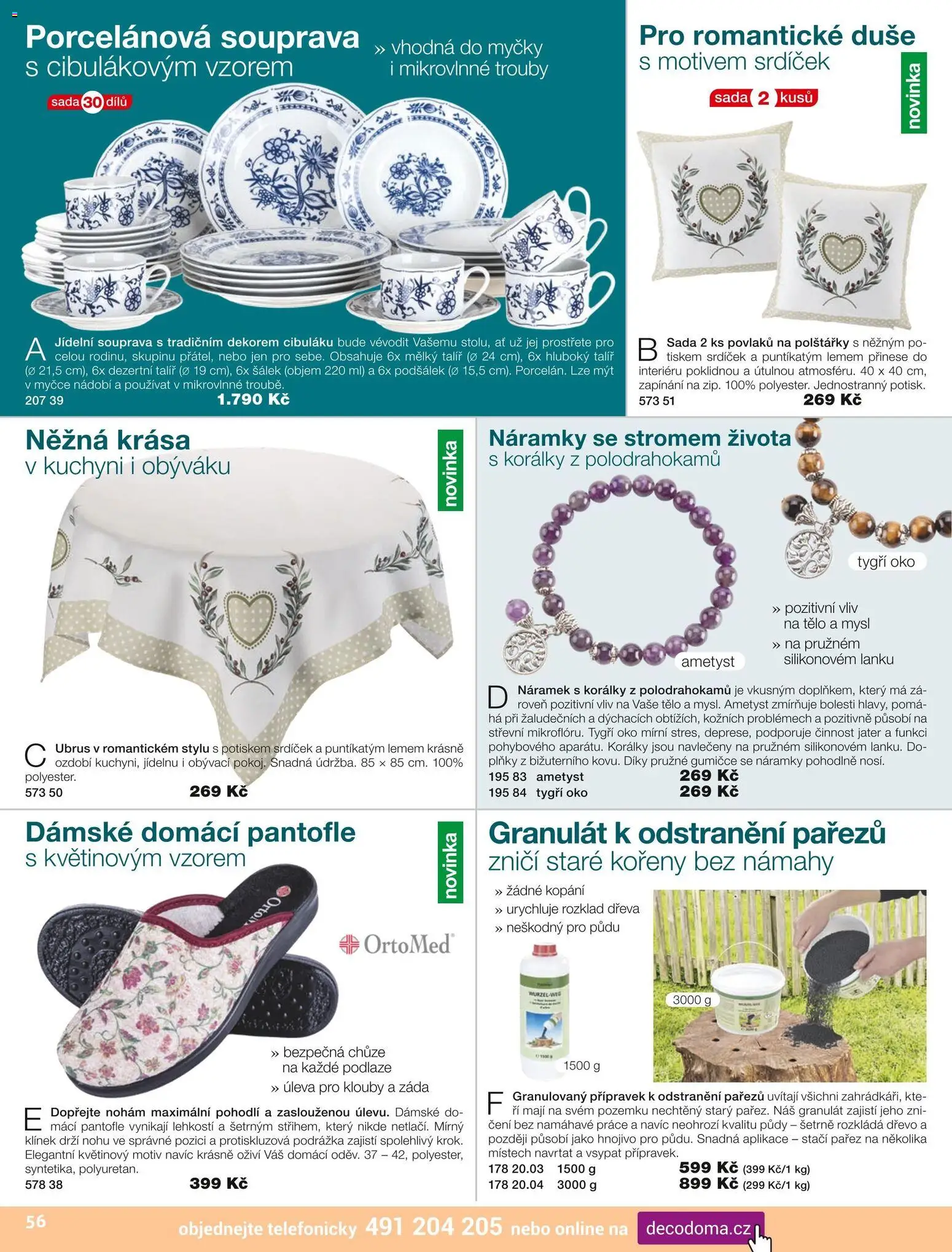 Decodoma katalog Podzim 2026 od 01.09.2026 | Strana: 56 | Produkty: Korálky, Pantofle, Šálek, Ubrus