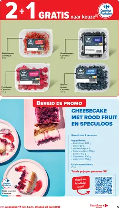 Carrefour market Folder week 25 - Voorbeeld van een folder van Carrefour market, geldig van 17.06.2026 | Pagina: 5 | Producten: Room, Fruit, Frambozen, Boter