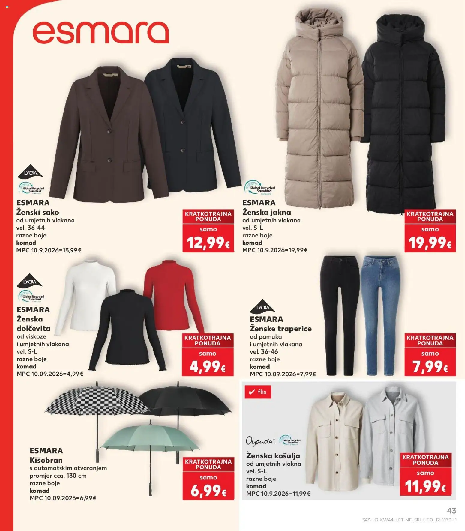 Kaufland katalog | vrijedi od 28.10.2026 | Stranica: 43 | Proizvodi: Košulja, Jakna, Kišobran, Traperice