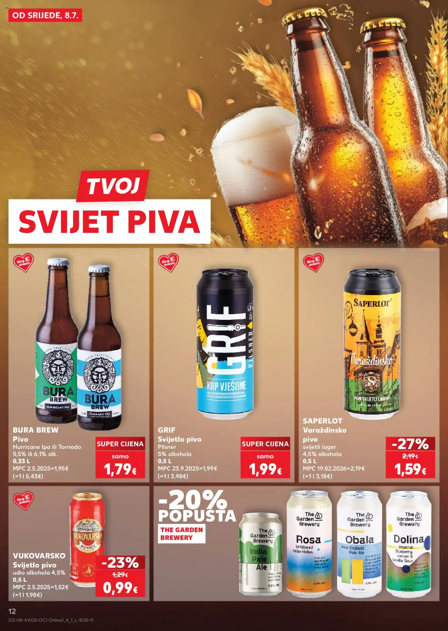 Kaufland katalog | vrijedi od 08.07.2026 | Stranica: 12 | Proizvodi: Pivo