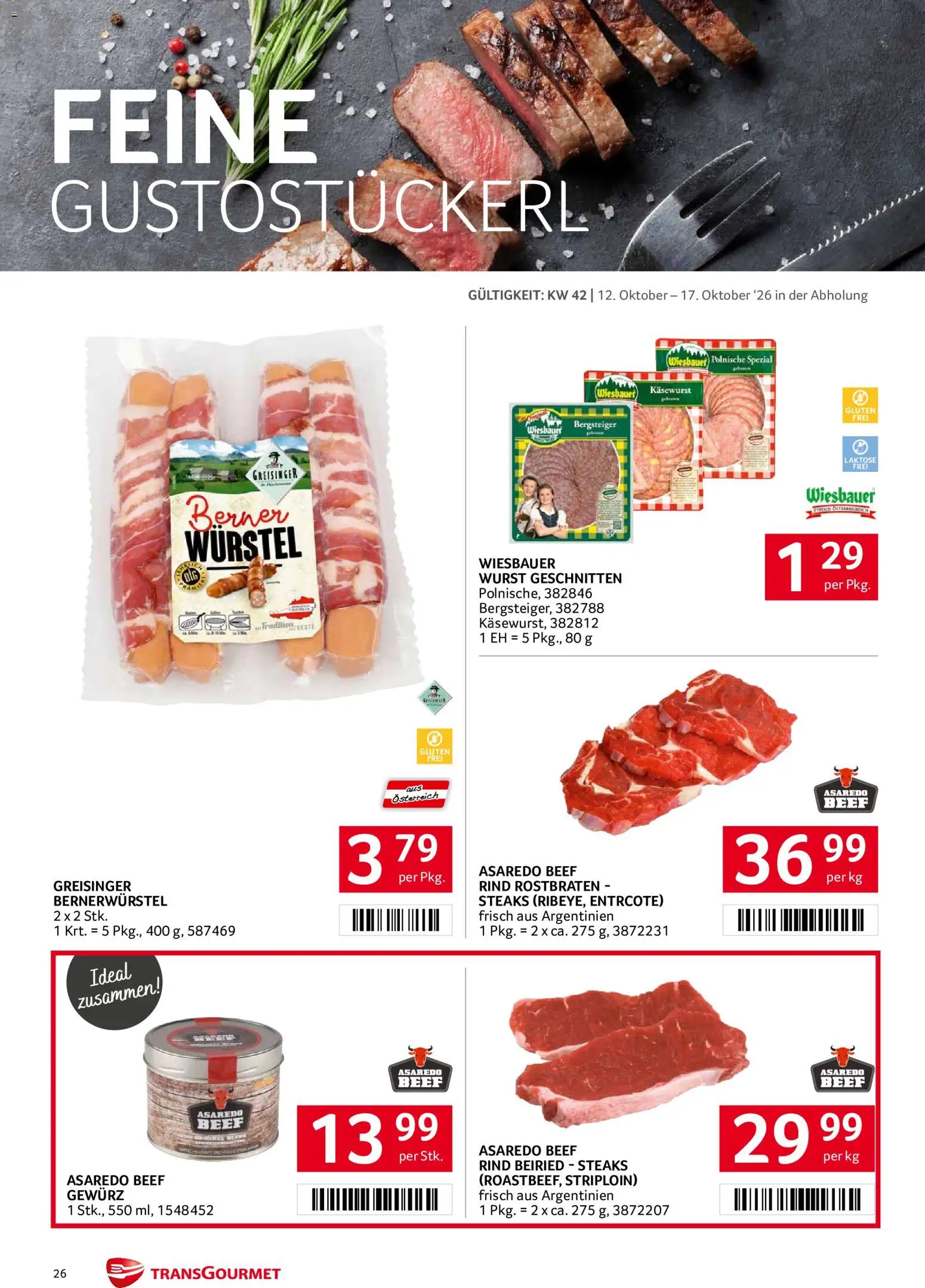 Transgourmet Broschüre gültig ab 11.10.2026 | Seite: 25 | Produkte: Wurst