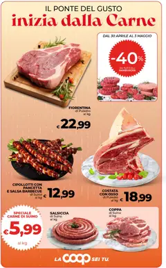 Anteprima del volantino Ipercoop volantino Sicilia valido a partire dal 28.04.2026 | Pagina: 18 | Prodotti: Barbecue, Salsiccia, Salsa barbecue, Hamburger
