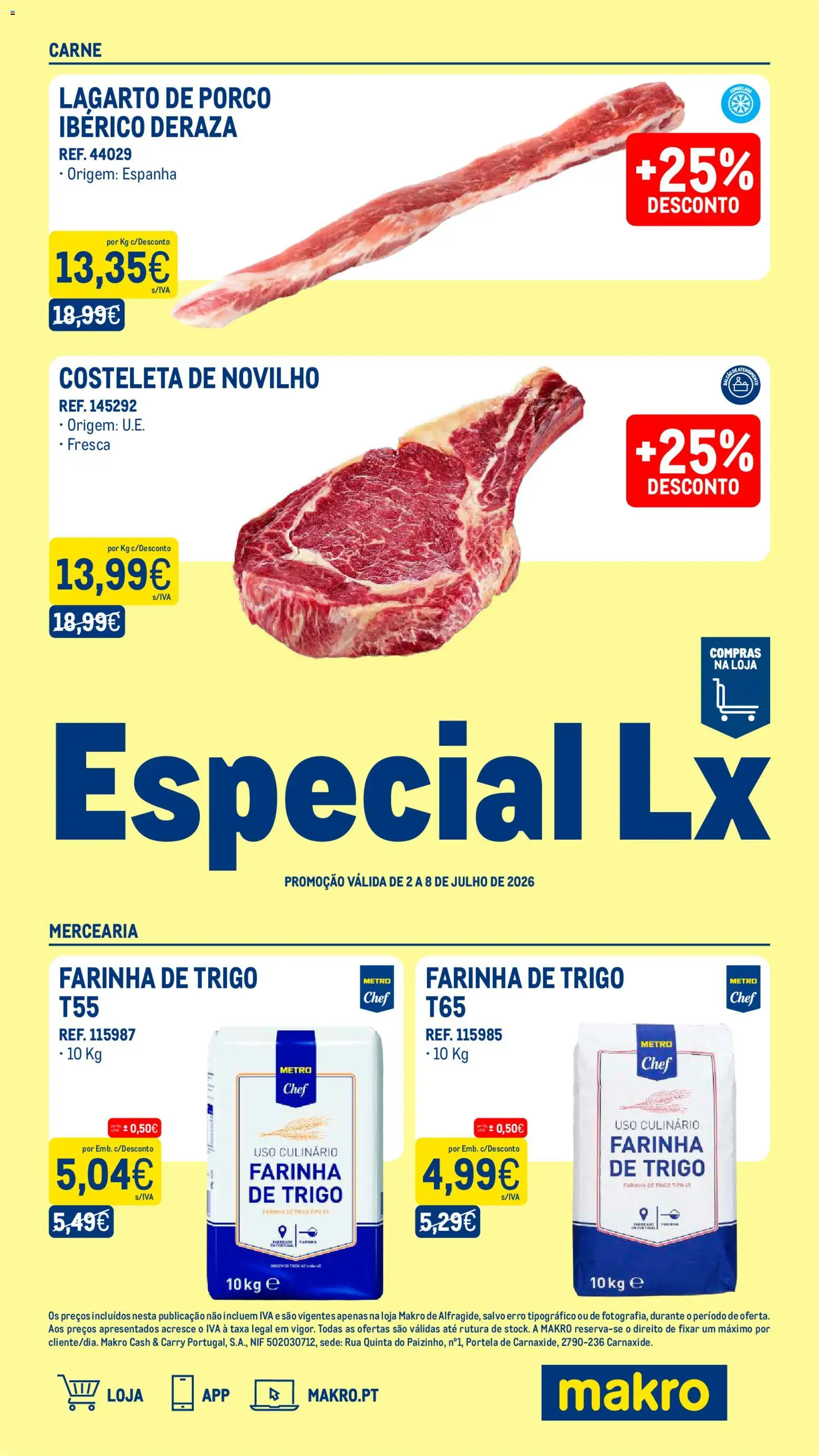 Makro Especial Lx Semana 27 │ válido de 02/07/2026 | Página: 1 | Produtos: Farinha de trigo, Carne