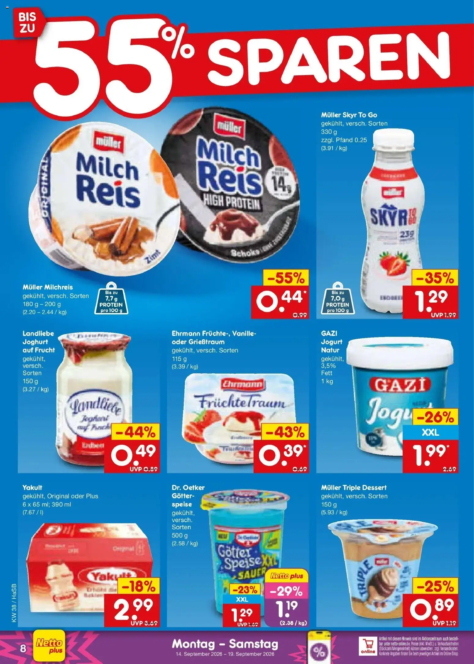 Netto Marken-Discount Prospekt Unna – gültig ab 14.09.2026 | Seite: 10 | Produkte: Milch, Joghurt, Skyr, Vanille