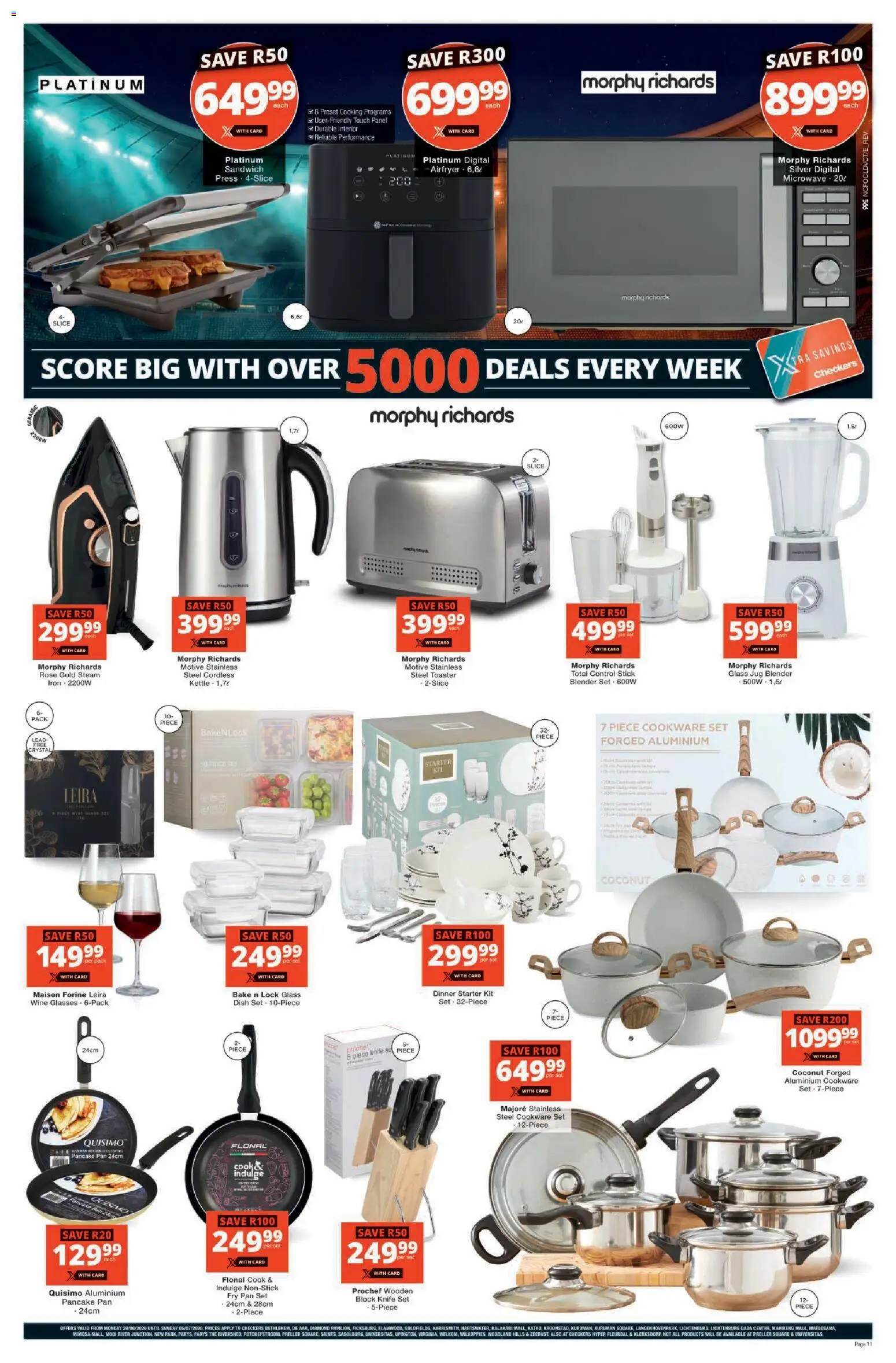 New Checkers catalogue – valid from 29/06/2026 | Page: 11 | Products: Kettle, Toaster, Blender, Wine