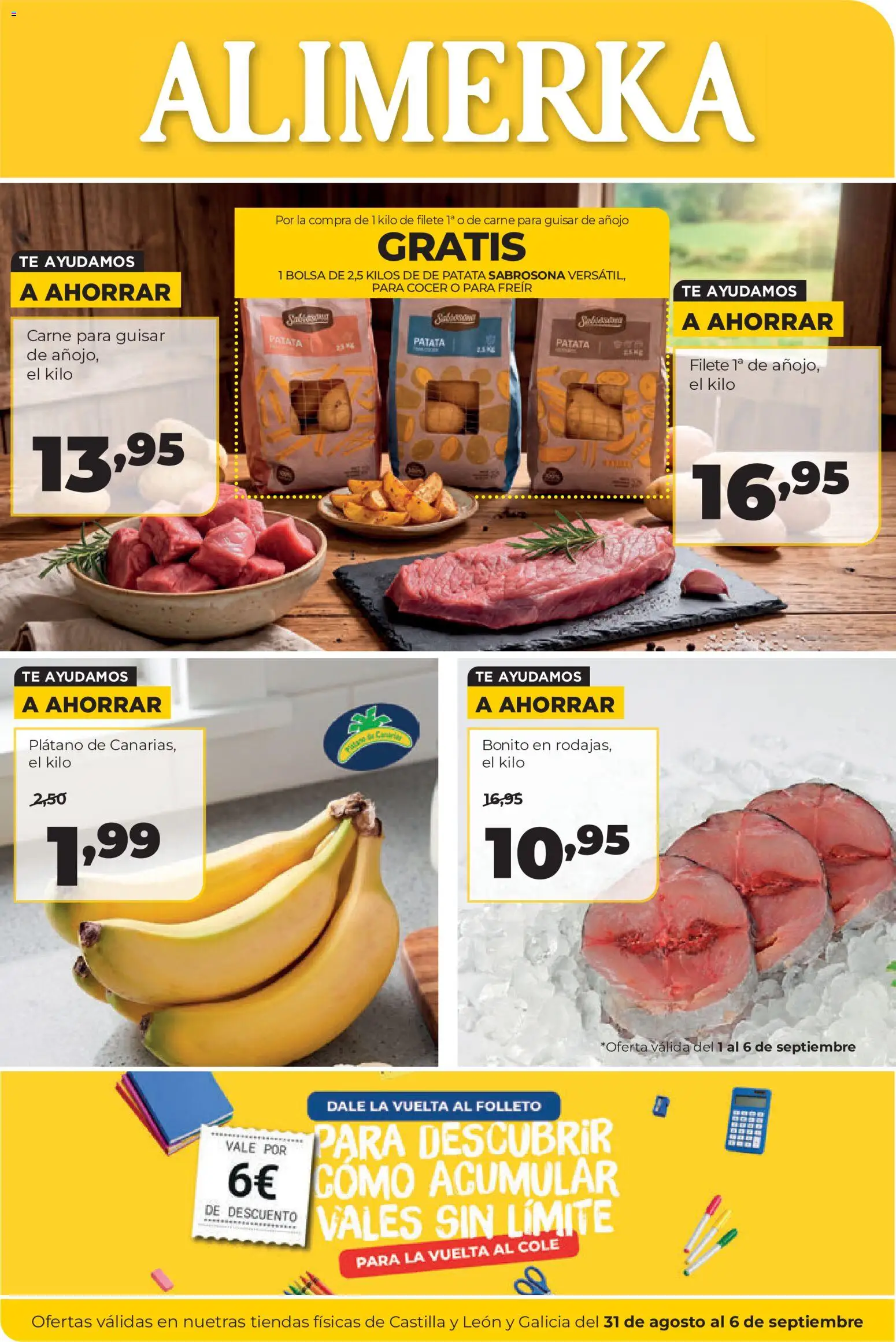 Alimerka folleto Castilla y León │ válido desde el 31/08/2026 | Página: 1 | Productos: Té, Bolsa, Filete, Carne