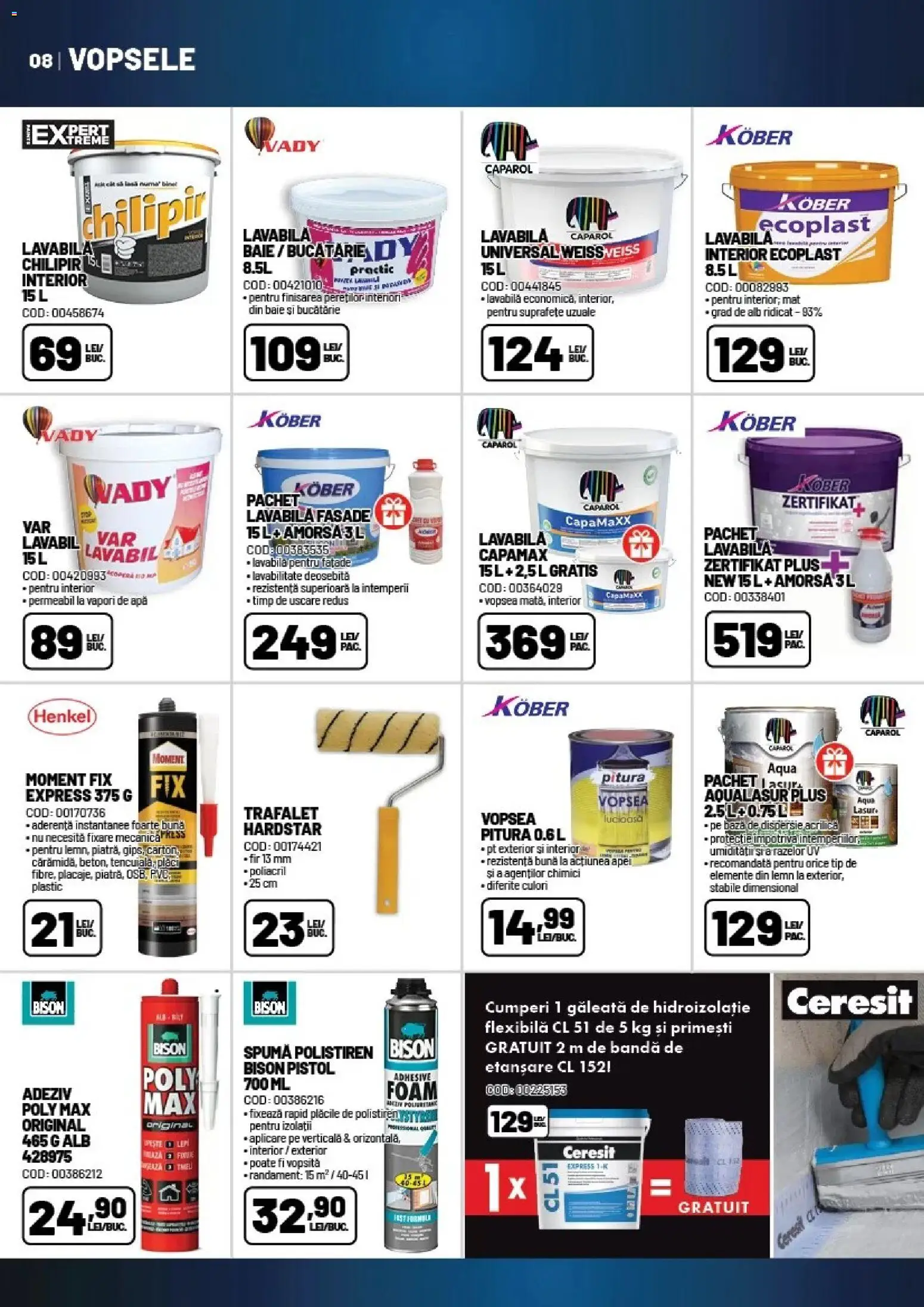 Noul catalog Ambient – valabil de la 16.04.2026 | Pagină: 8 | Produse: Trafalet, Vopsea, Amorsă, Adeziv
