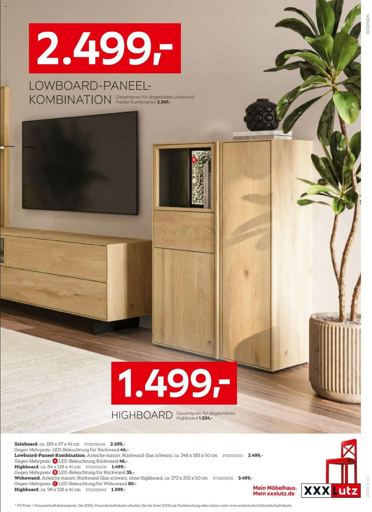 XXXLutz Jubiläum – gültig ab 08.08.2026 | Seite: 9 | Produkte: Wohnwand, Lowboard, HIghboard