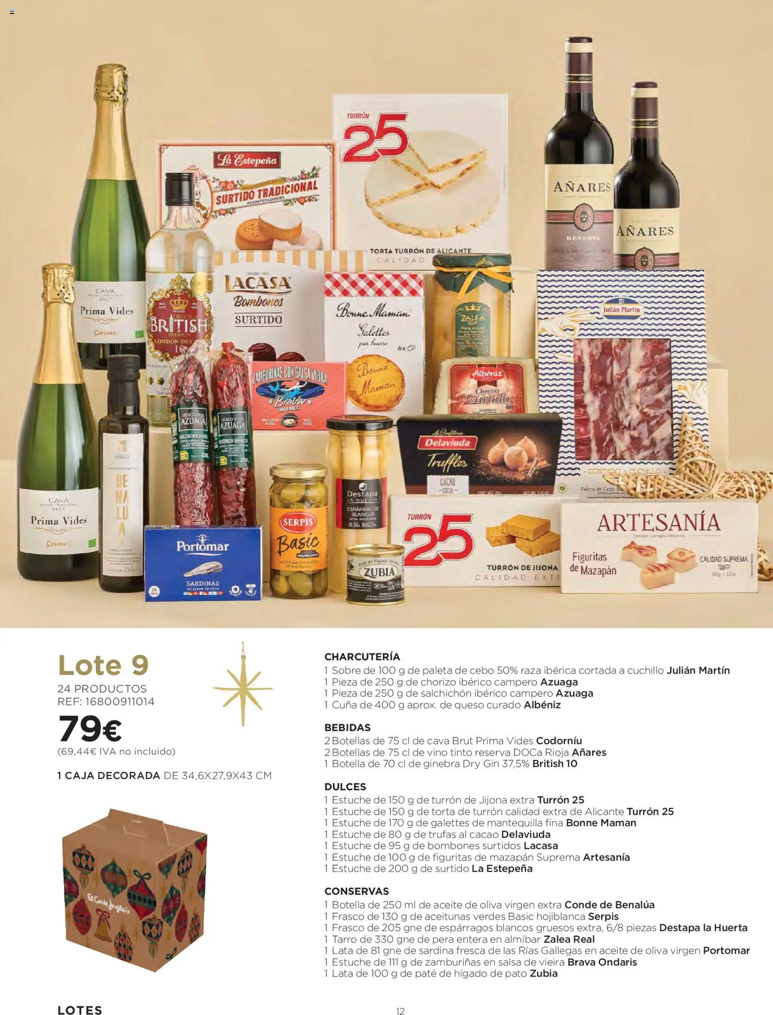 El Corte Inglés Cestas Navidad 2026 │ válido desde el 08/10/2026 | Página: 12 | Productos: Aceitunas, Conservas, Vino, Bebidas