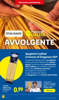 Anteprima del volantino ITALIAMO Spaghetti Pasta di Gragnano IGP, Spaghetti Pasta di Gragnano IGP 500 g confezione valido a partire dal 23/07/2026 | Pagina: 44