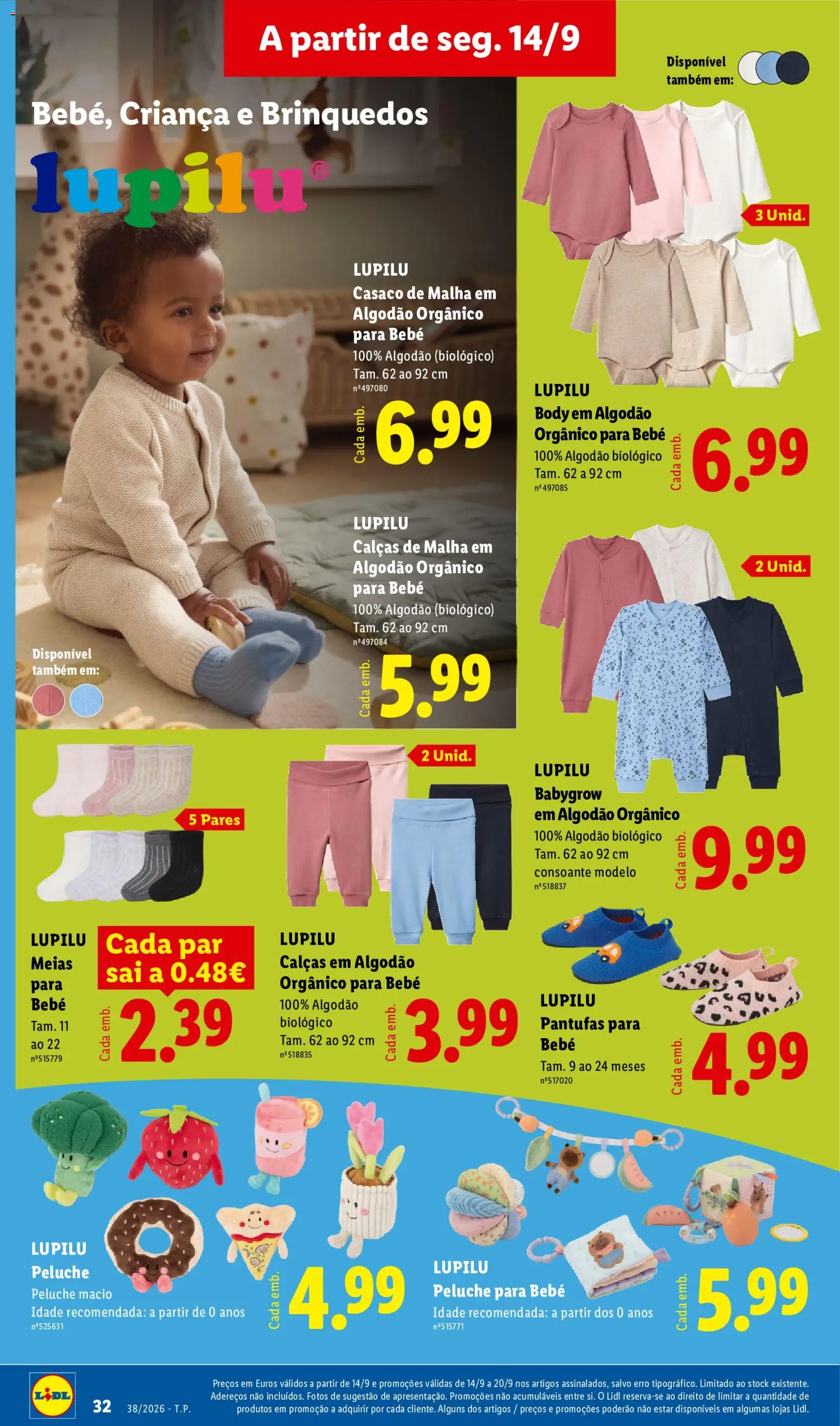 Lidl folheto │ válido de 14/09/2026 | Página: 32 | Produtos: Casaco, Algodão, Calças, Brinquedos