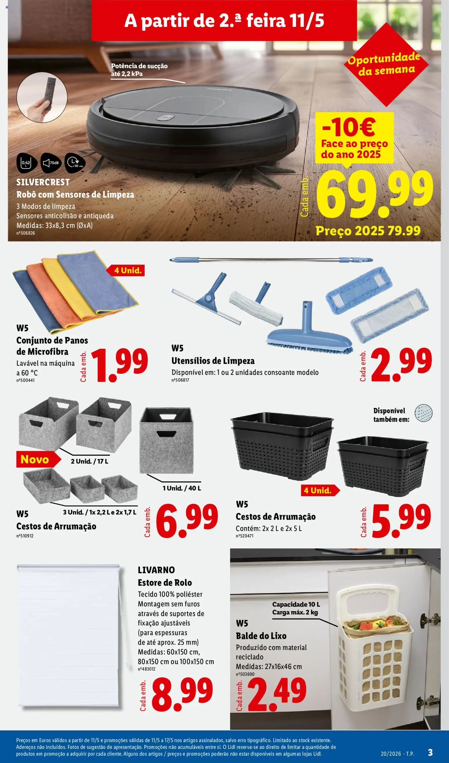 Lidl Novidades │ válido de 11.05.2026 | Página: 3 | Produtos: Balde, Robô