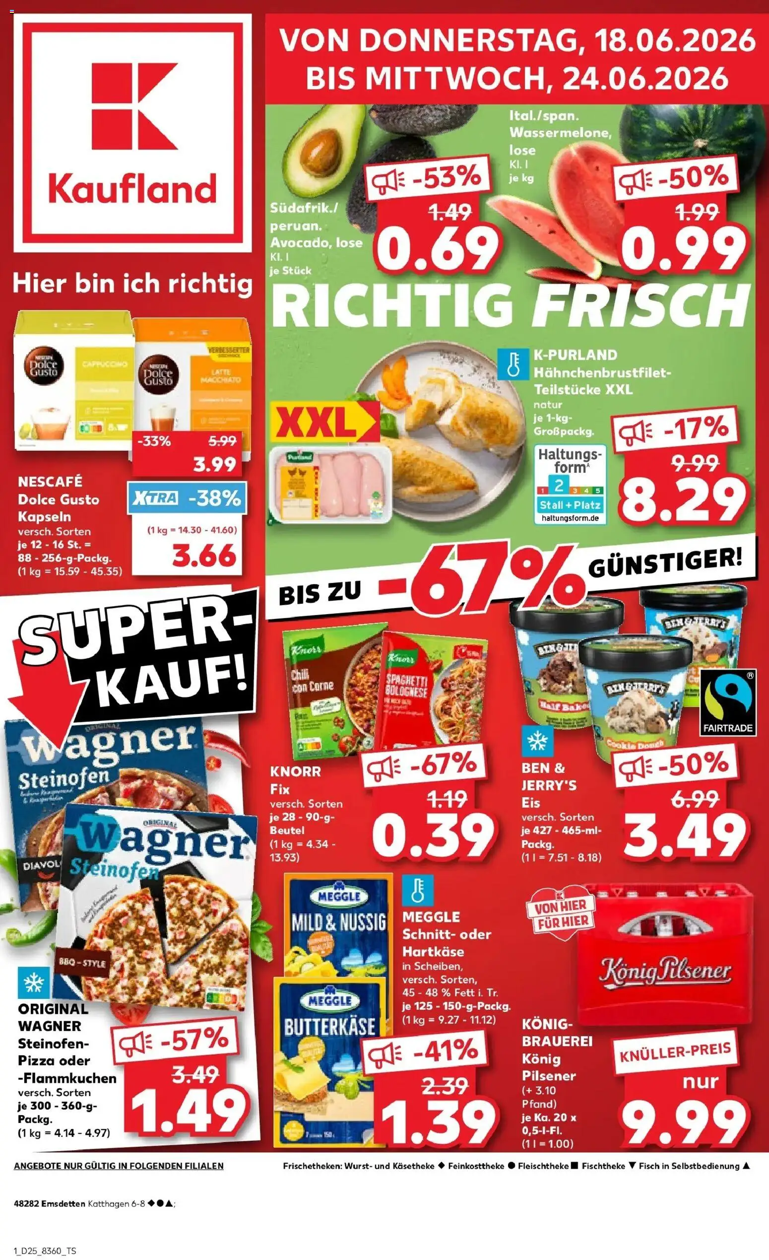 Kaufland Prospekt Emsdetten – gültig ab 15.06.2026 | Seite: 12 | Produkte: Konig pilsener, Fisch, Wurst, Chili