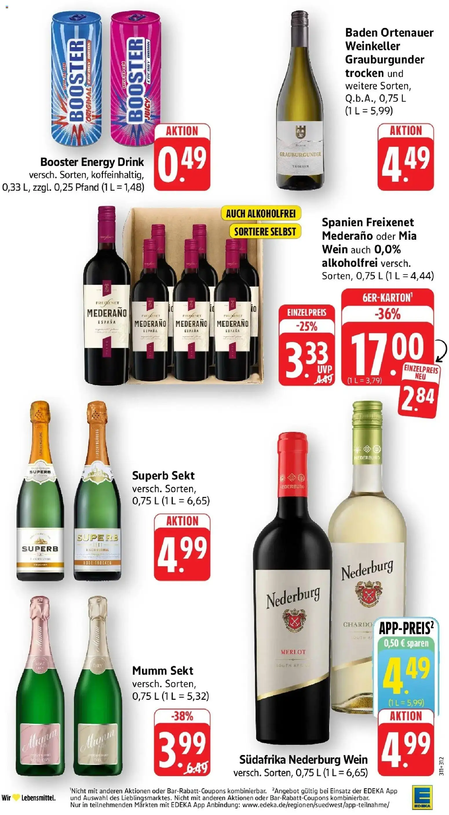 Edeka Prospekt Bruchsal - Untergrombach – gültig ab 26.10.2026 | Seite: 32 | Produkte: Mumm sekt, Energy, Sekt, Merlot