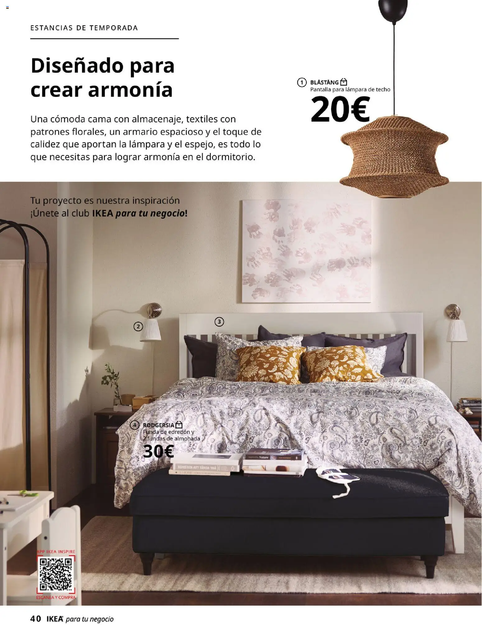 Catálogo IKEA para tu negocio │ válido desde el 01.02.2026 | Página: 40 | Productos: Funda, Almohada, Armario, Lámpara