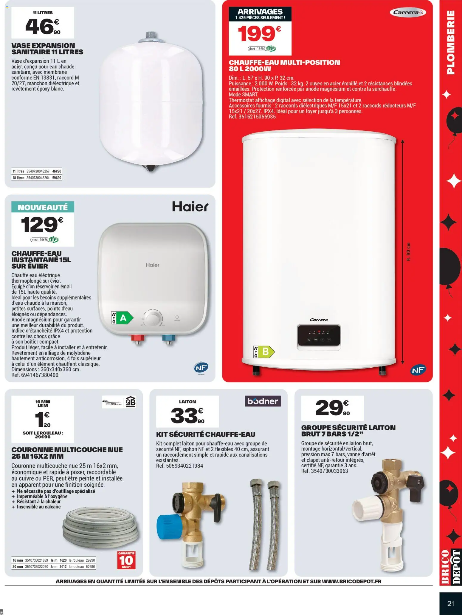 {H1} | Page: 21 | Produits: Poids, Chauffe eau electrique, Rouleau, Vase