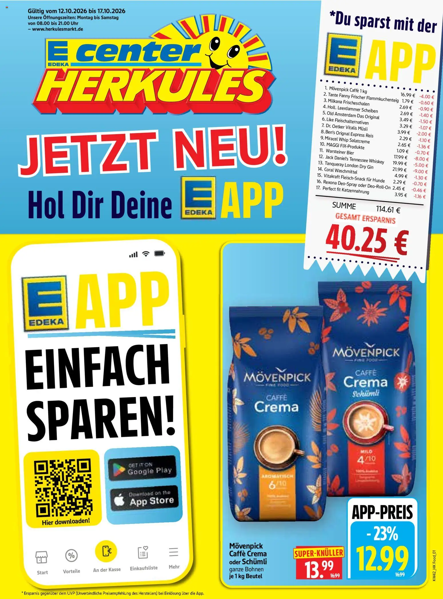 HERKULES Prospekt – gültig ab 12.10.2026 | Seite: 1 | Produkte: Musli, Milkana, Jack Daniel's, Uhr