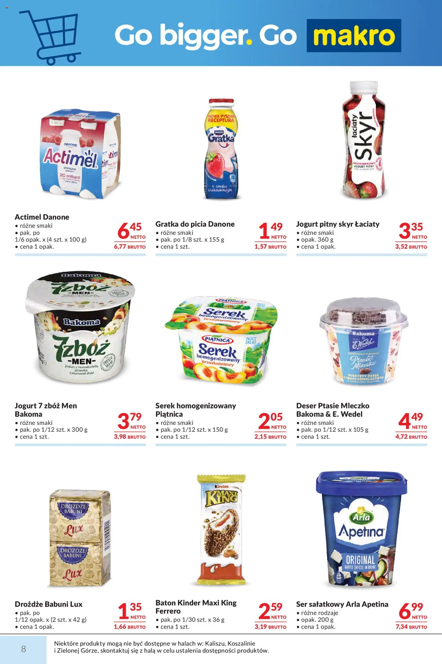 Makro gazetka od 27.10.2026 | Strona: 8 | Produkty: Serek homogenizowany, Ser sałatkowy, Piątnica, Ser