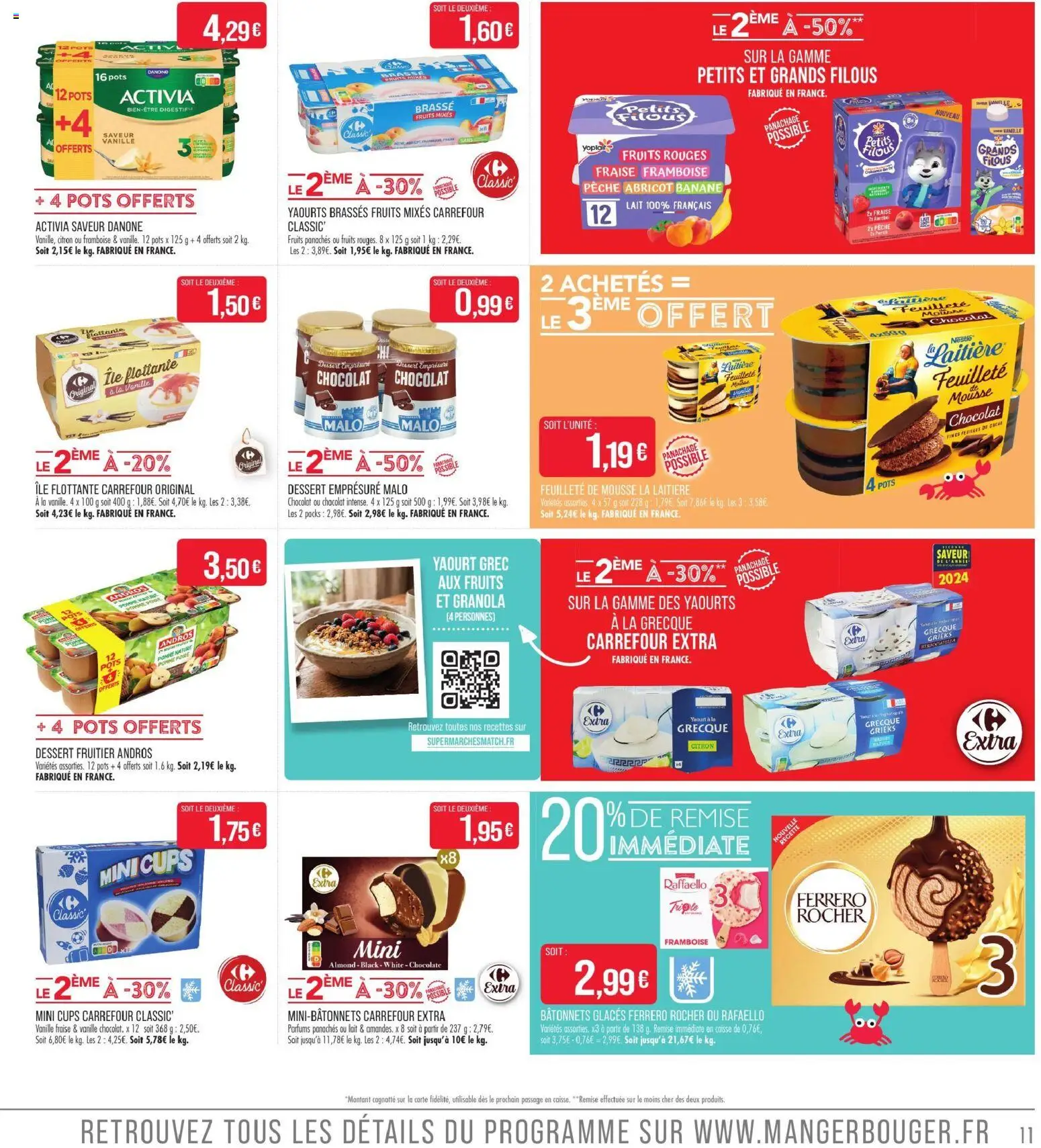 {H1} | Page: 11 | Produits: Abricot, Framboise, Raffaello, Chocolat